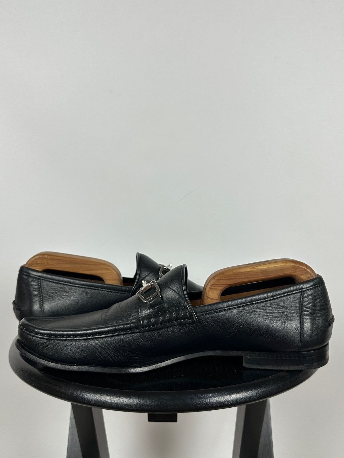 Gucci Gucci Horsebit Black Leather Slip On Loafers Size US 9 / EU 42 - 9 Thumbnail