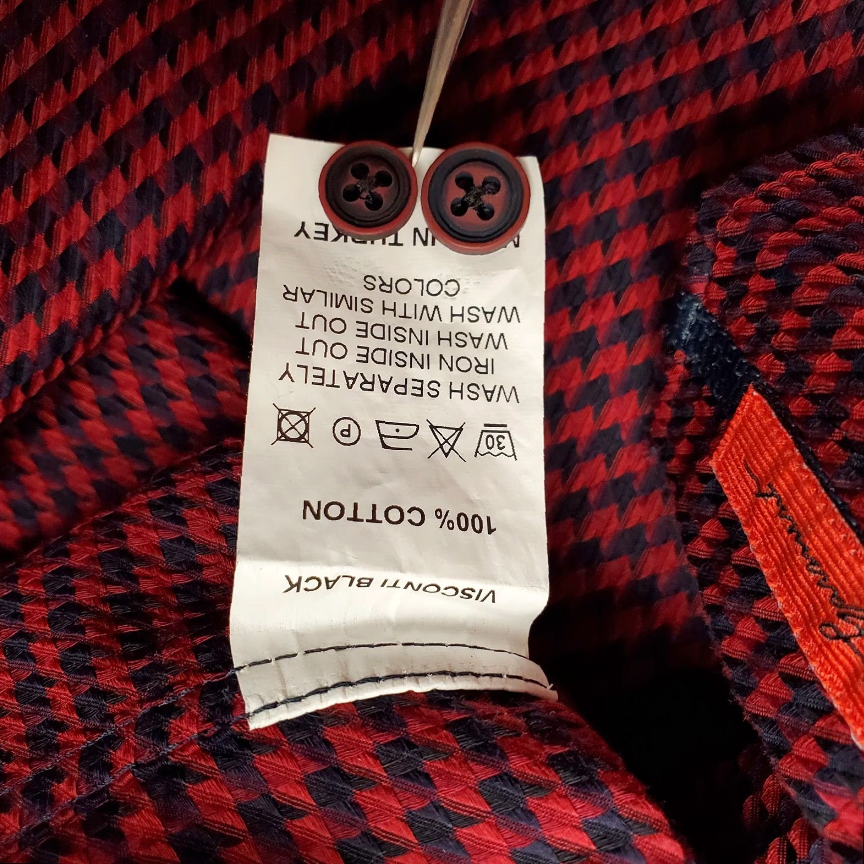 Vintage VINTAGE Visconti Black Shirt Mens Large Red Herringbone Long Sleeve 100% Cotton Casual Size US L / EU 52-54 / 3 - 7 Thumbnail