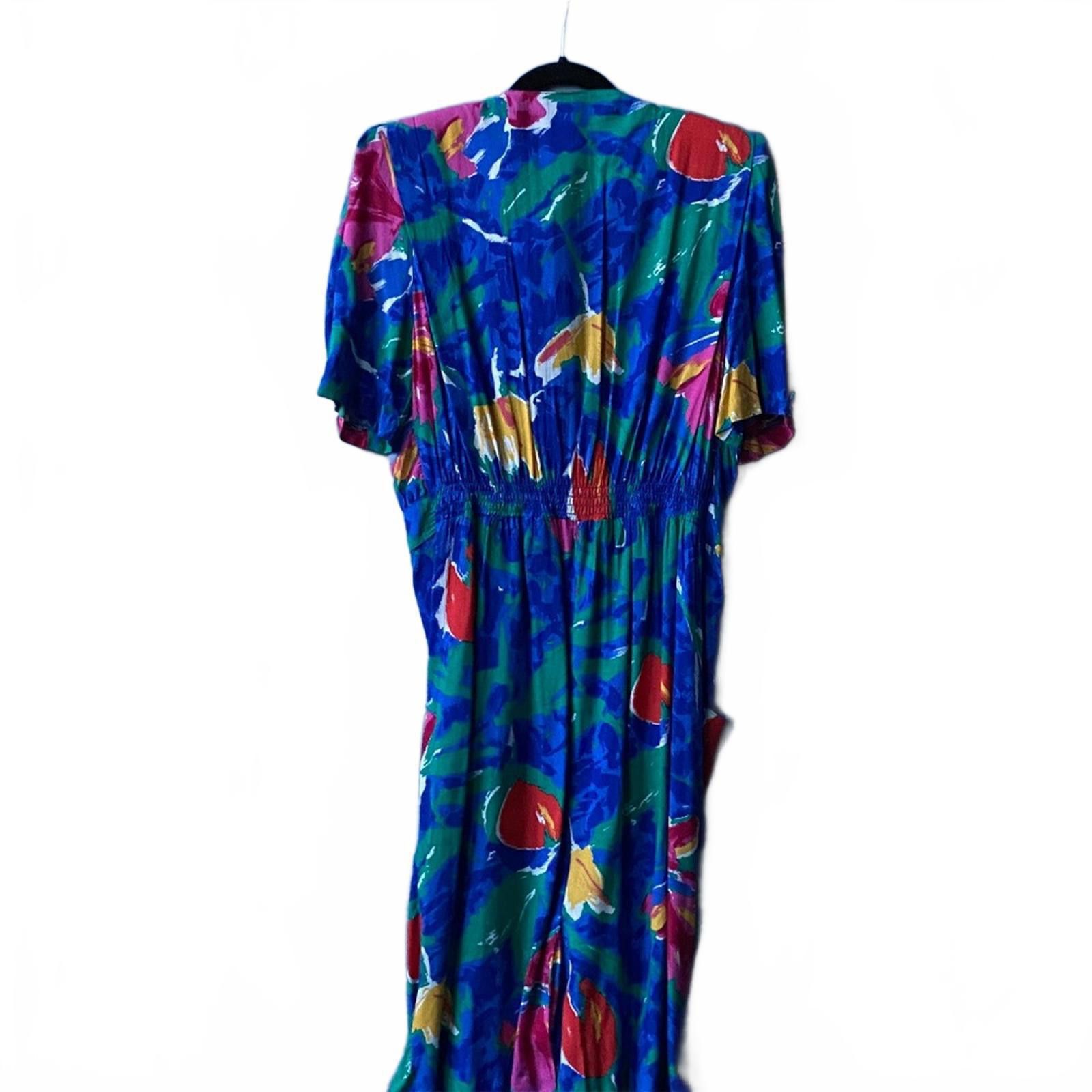 90s Vintage VLP Petites Floral Puff Sleeve Dress Size M-L
