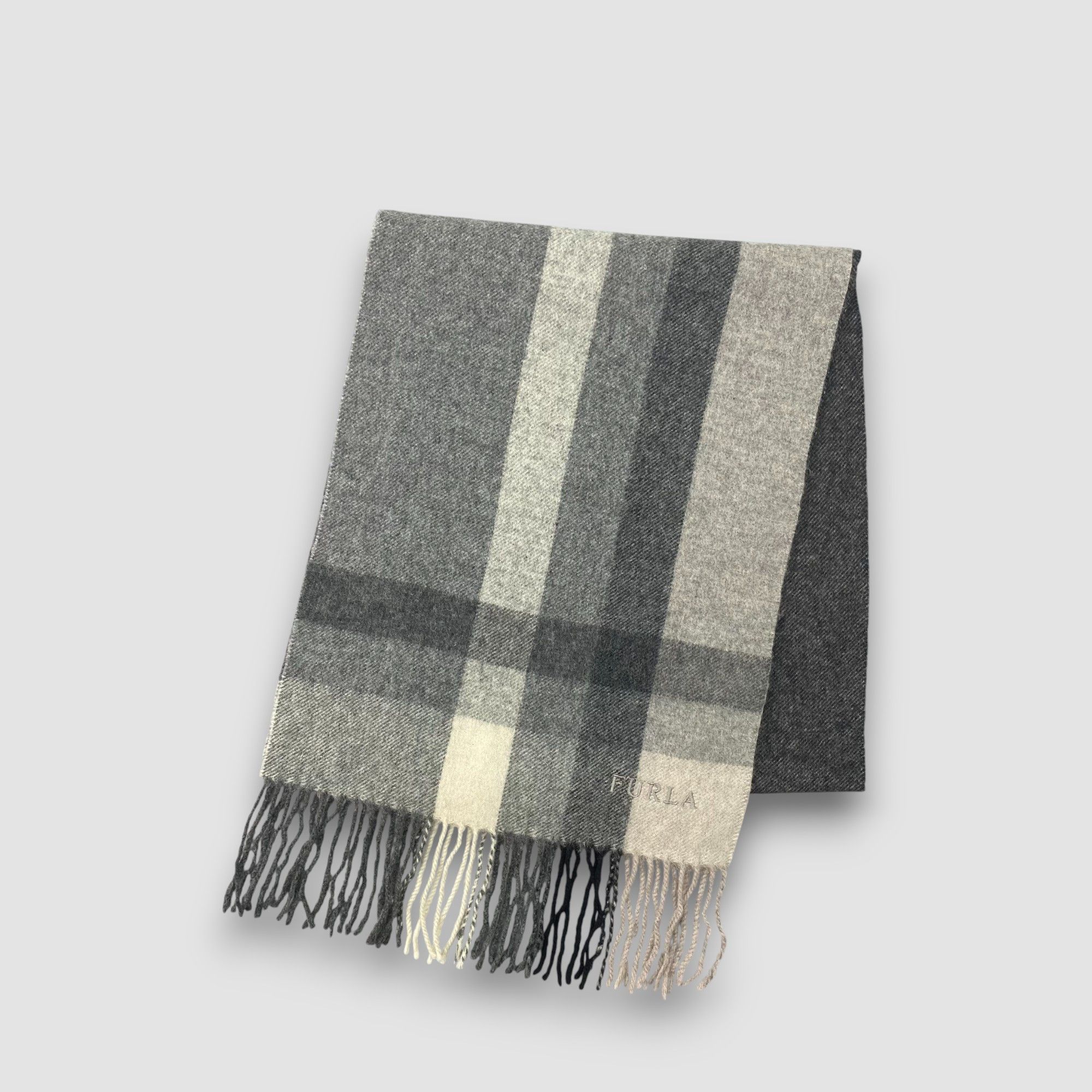 Furla Vintage Furla Scarf Muffler Plaid Winter Cashmere Scarves Size ONE SIZE - 3 Thumbnail