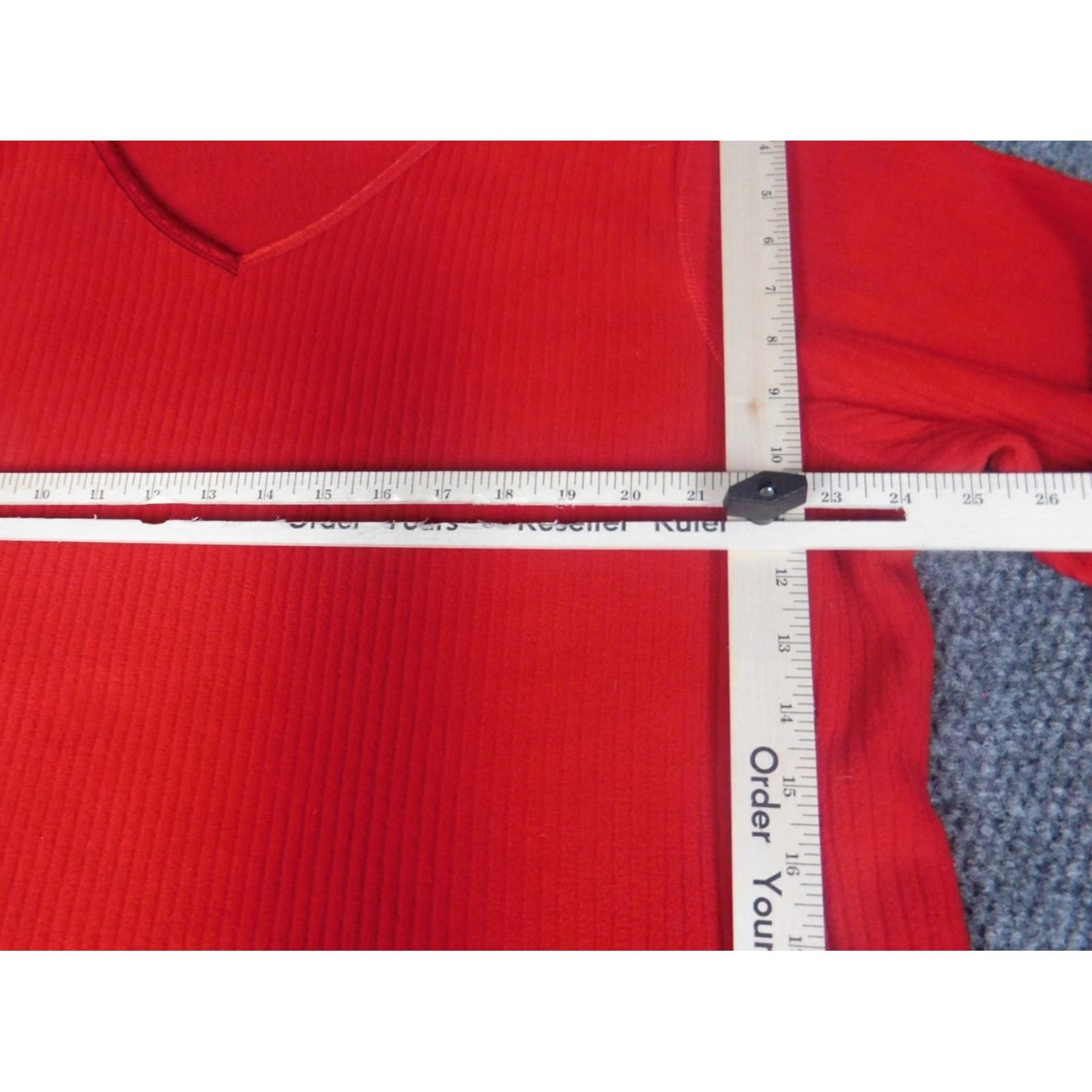 Vintage Just My Size Sweater 20W Womens Dolman Sleeve V-Neck Pullover Red Knit Size 3XL / US 20-22 - 6 Thumbnail