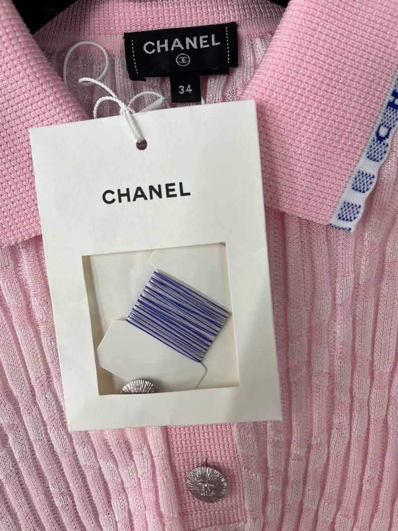 Chanel Chanel 24S pink knitted dress Size XXS / US 00 / IT 34 - 4 Thumbnail