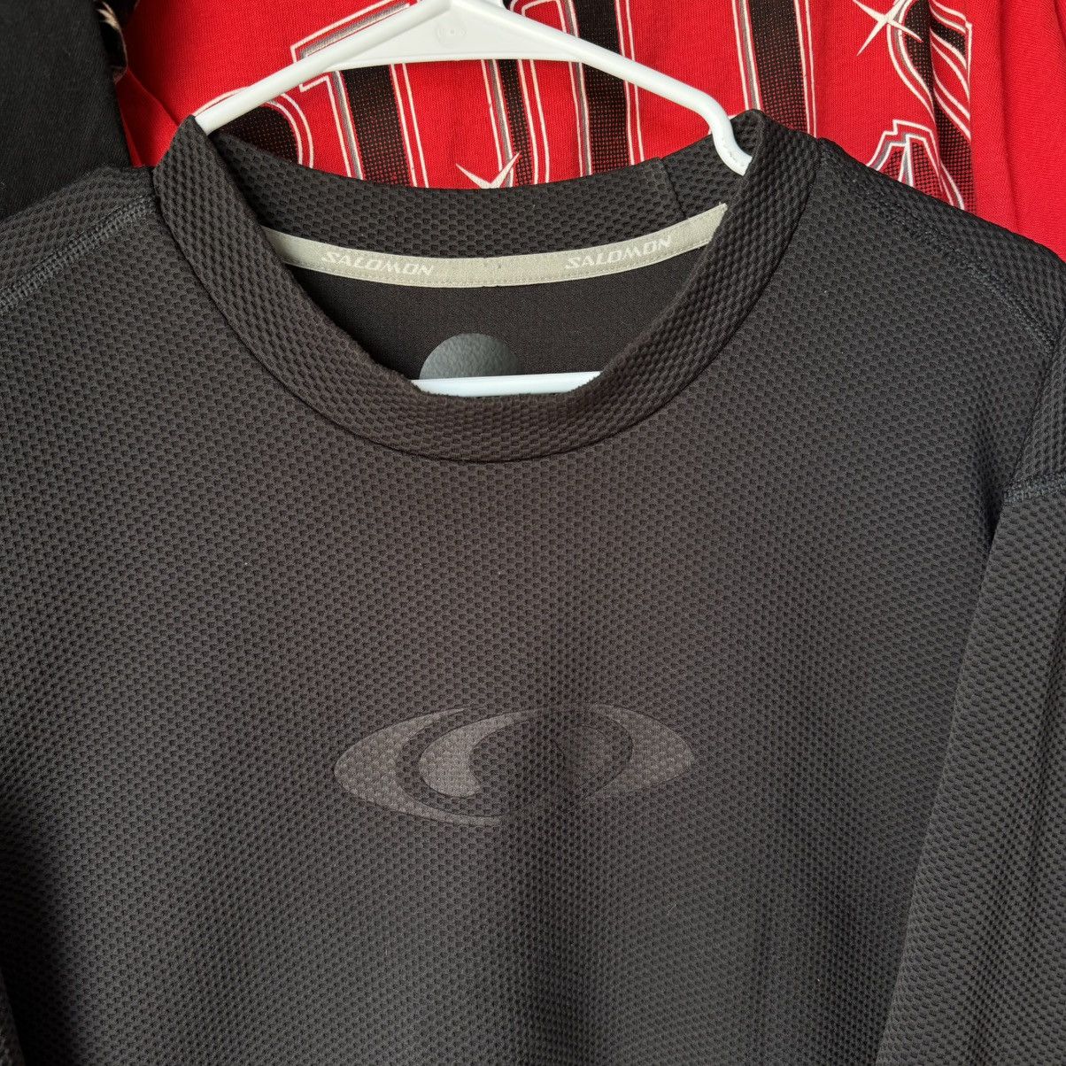 Hi Tec × Oakley × Salomon 2002 Salomon Moto Mesh Black Tech Thermal Vintage Pullover Size US L / EU 52-54 / 3 - 9 Thumbnail