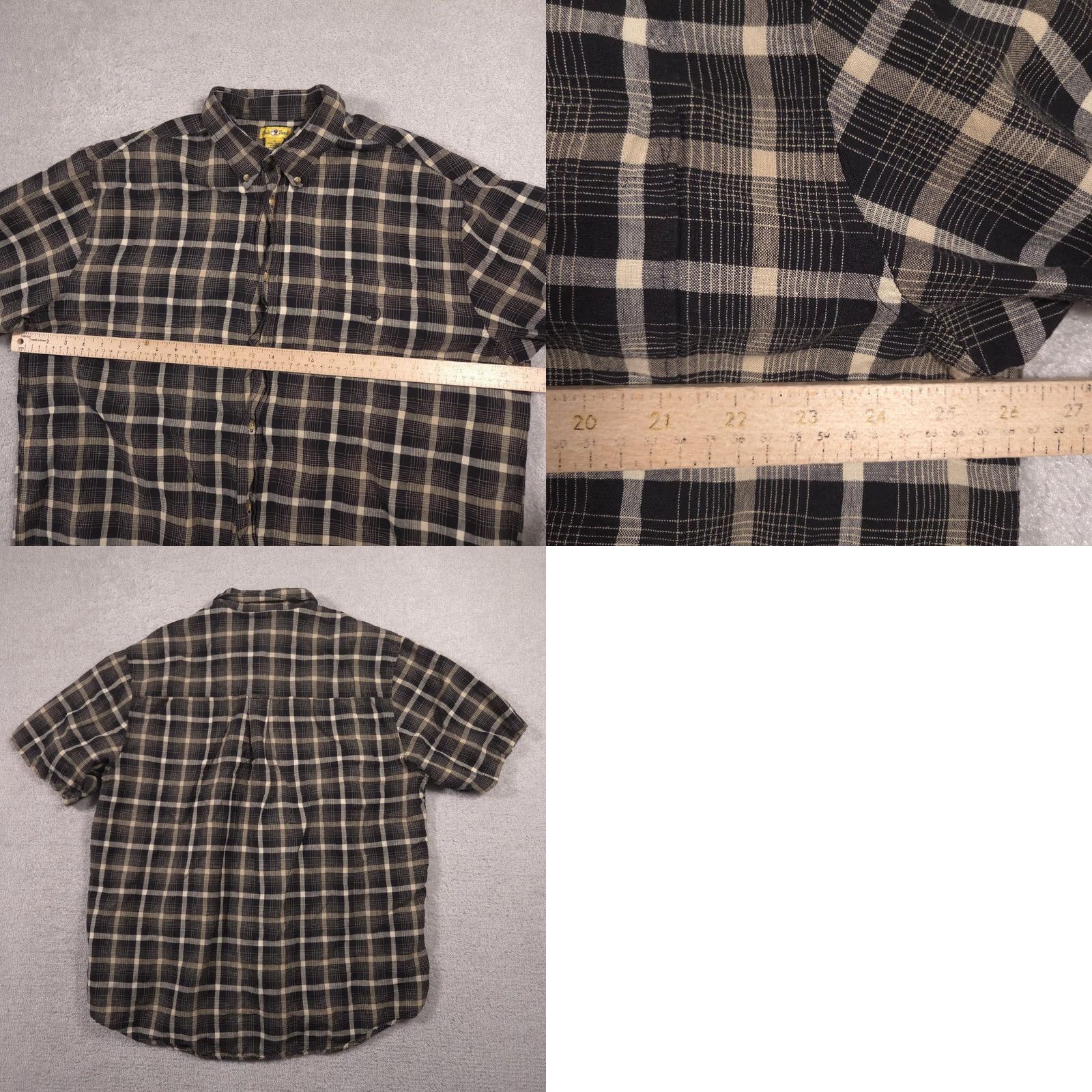 Vintage Duck Head Shirt Mens XL Brown Plaid Button-Down Short Sleeve Linen-Cotton Casual рынок Size US XL / EU 56 / 4 - 8 Thumbnail