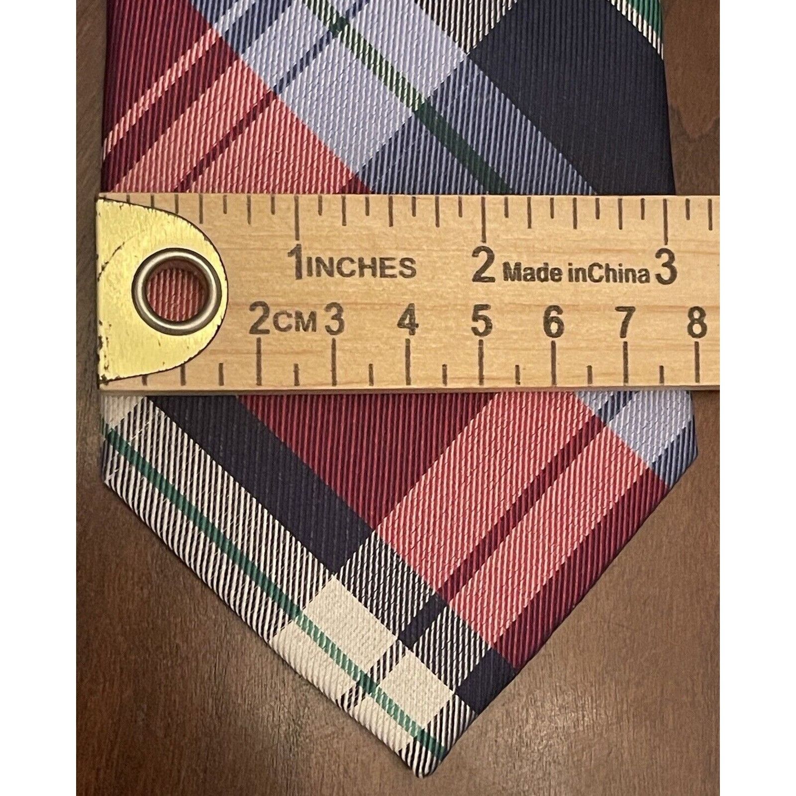 Nautica Nautica Red Blue Green 100% Silk Made In China Size ONE SIZE - 4 Thumbnail