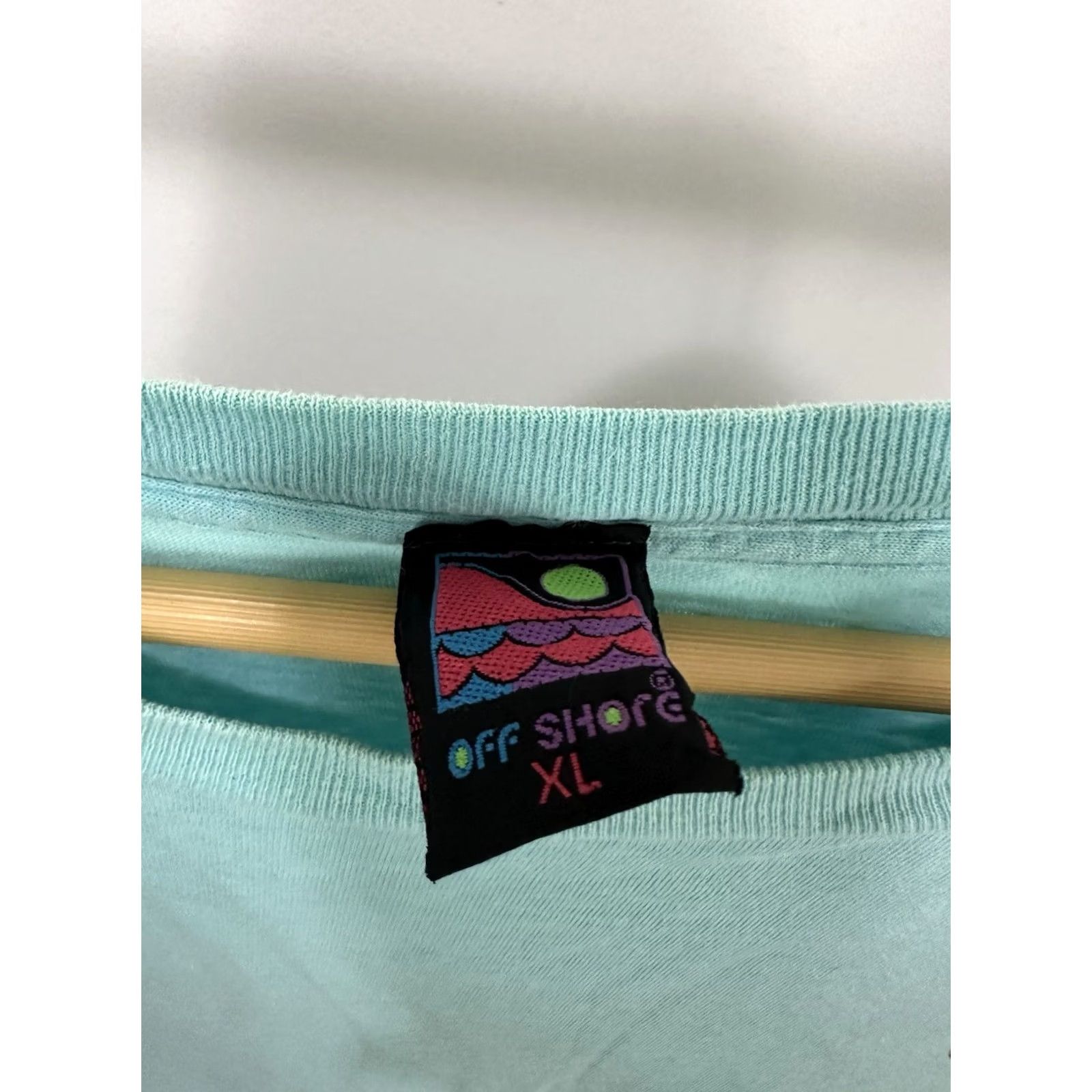 VIBE VTG 80s Off Shore Surf Skate Beach Lifestyle Vibe 1998 T-Shirt XL Teal Mens Short Sleeve Wave Beach Surf Skate Vintage XL T-Shirt off Shore Size US XL / EU 56 / 4 - 3 Thumbnail
