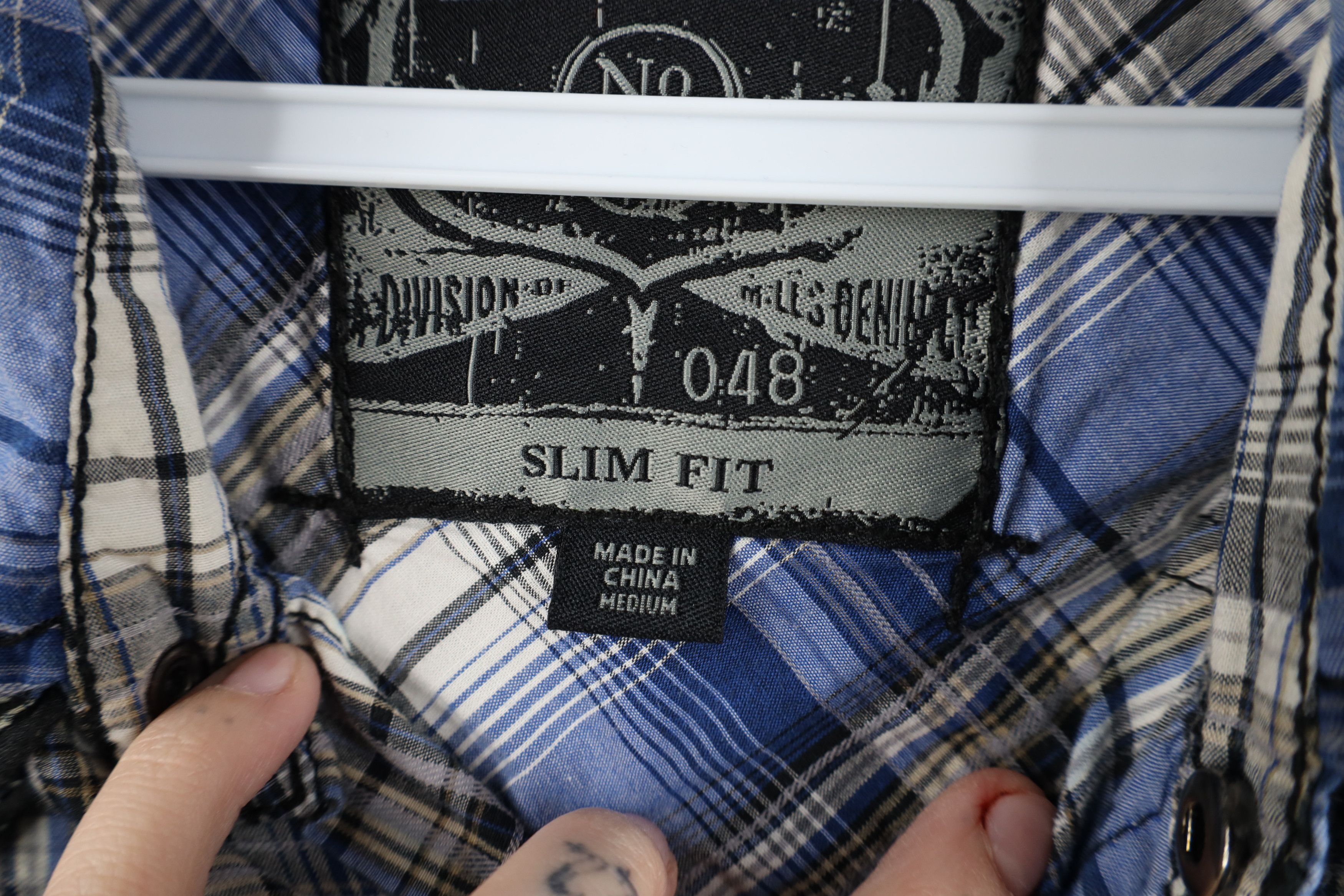 Vintage Buckle UFC MMA Iron Cross Studded Snap Button Shirt Plaid Size US M / EU 48-50 / 2 - 11 Thumbnail