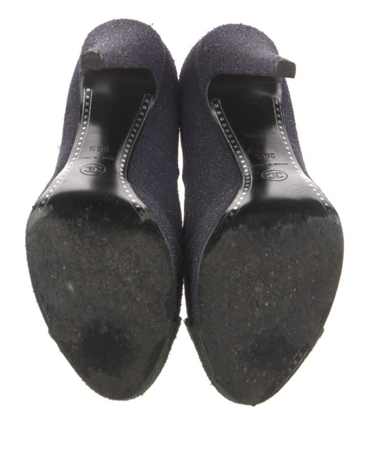 Chanel Chanel Interlocking CC Logo Glitter Suede Pumps Size US 6.5 / IT 36.5 - 5 Thumbnail