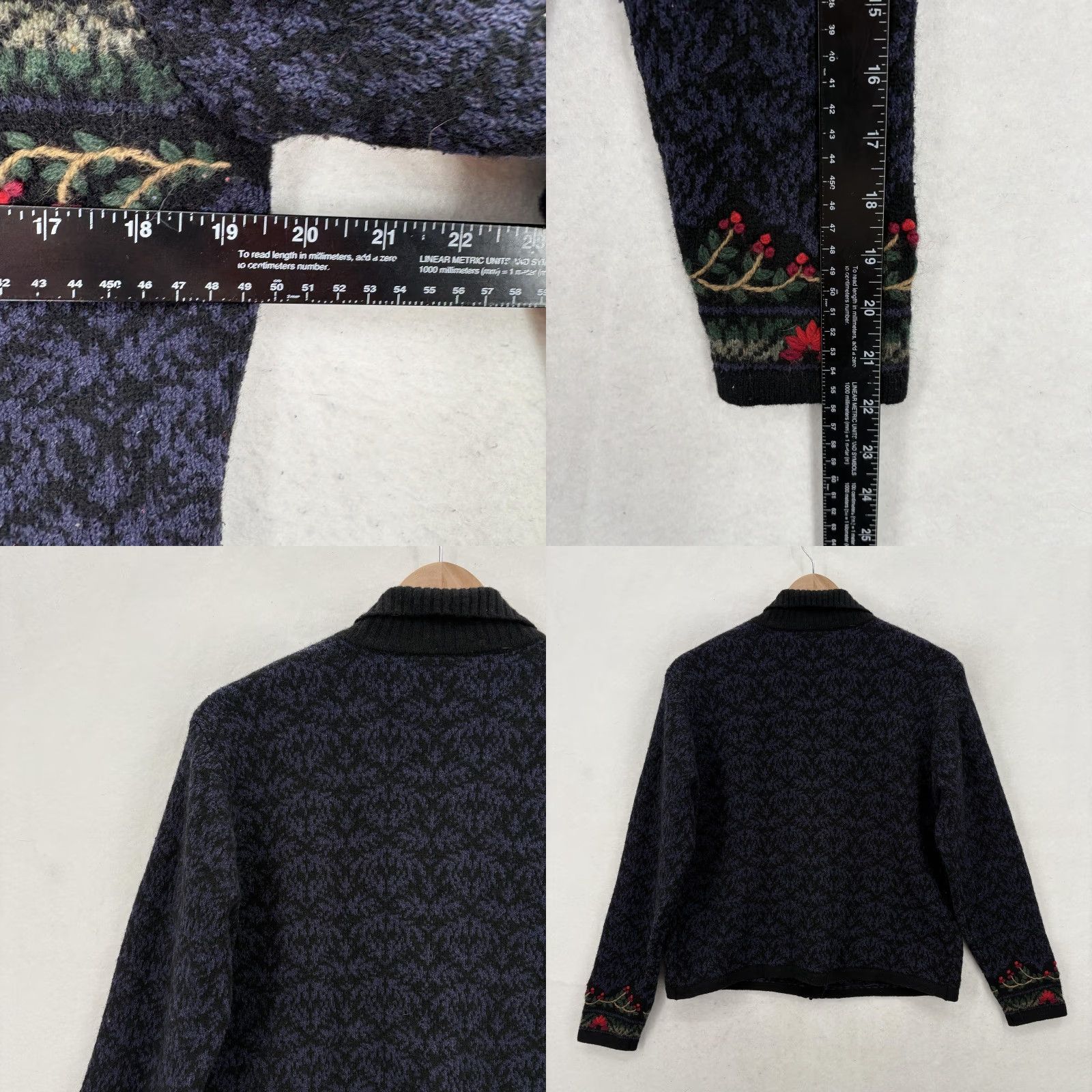 Talbots VINTAGE Talbots Petites Sweater Womens PM Cardigan Knit Floral Embroidered Button Front 90s Size M / US 6-8 / IT 42-44 - 8 Thumbnail