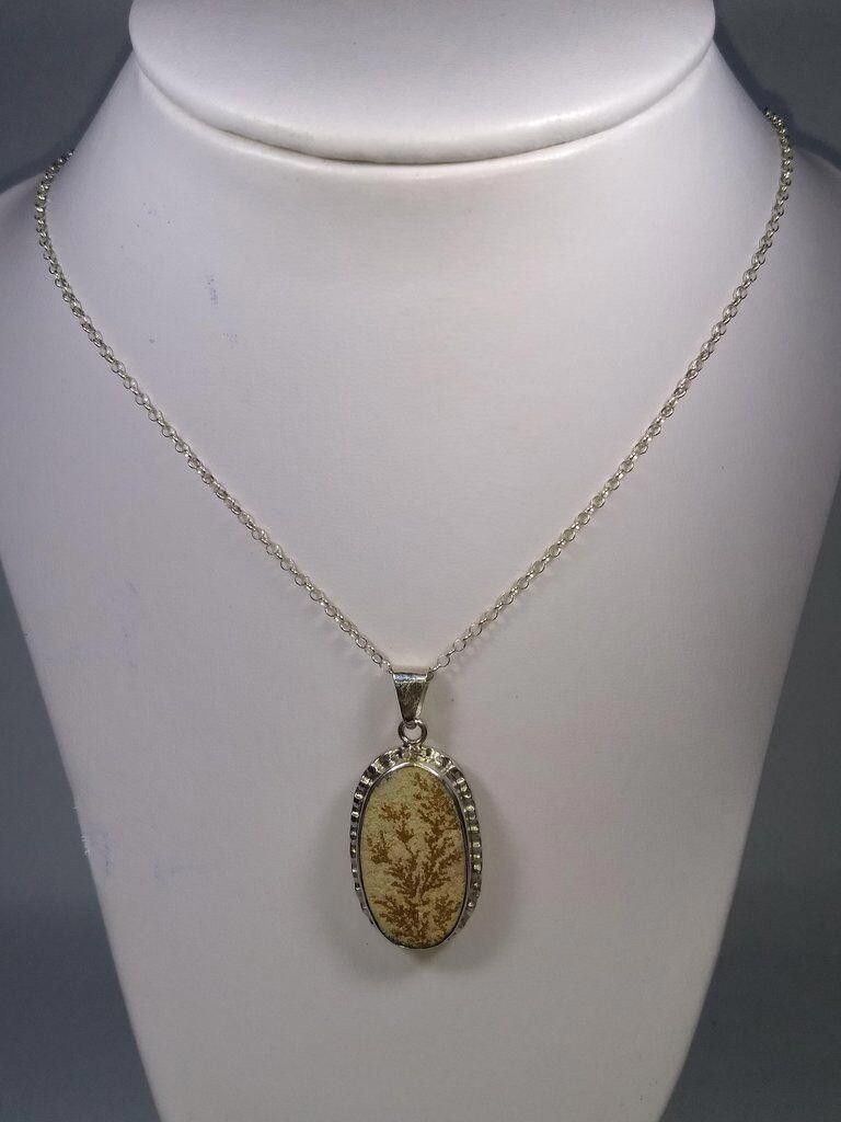 Handmade Mexican Handmade Sterling Bezel Set Dendrite Fossil Necklace Size ONE SIZE - 2 Thumbnail