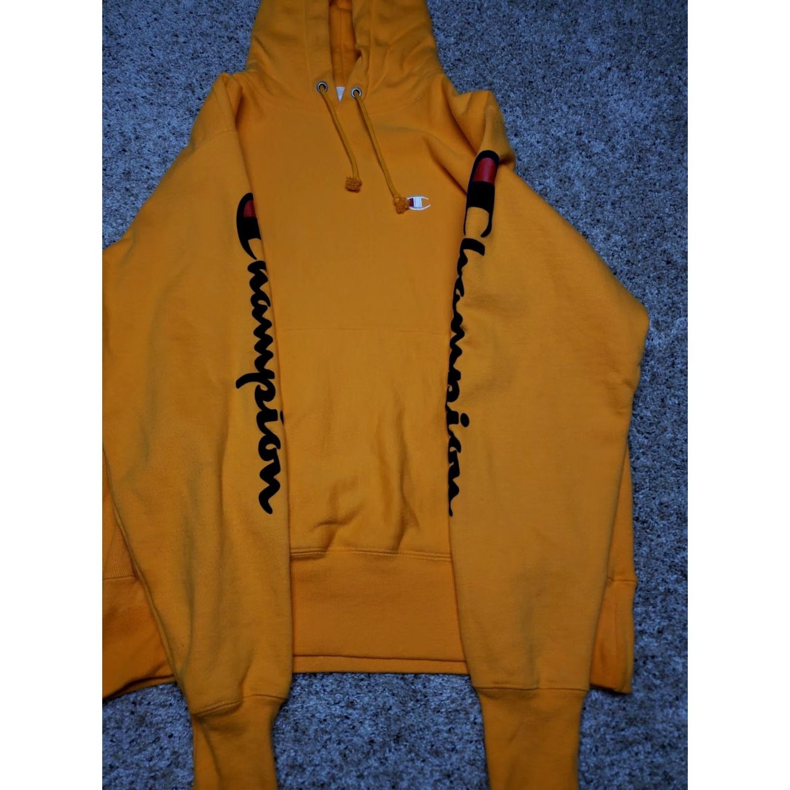 Champion Champion Hoodie Men's M Yellow Long Sleeve Pullover Spell Out Reverse Weave Athletic Heavyweight Streetwear Size US M / EU 48-50 / 2 - 3 Thumbnail