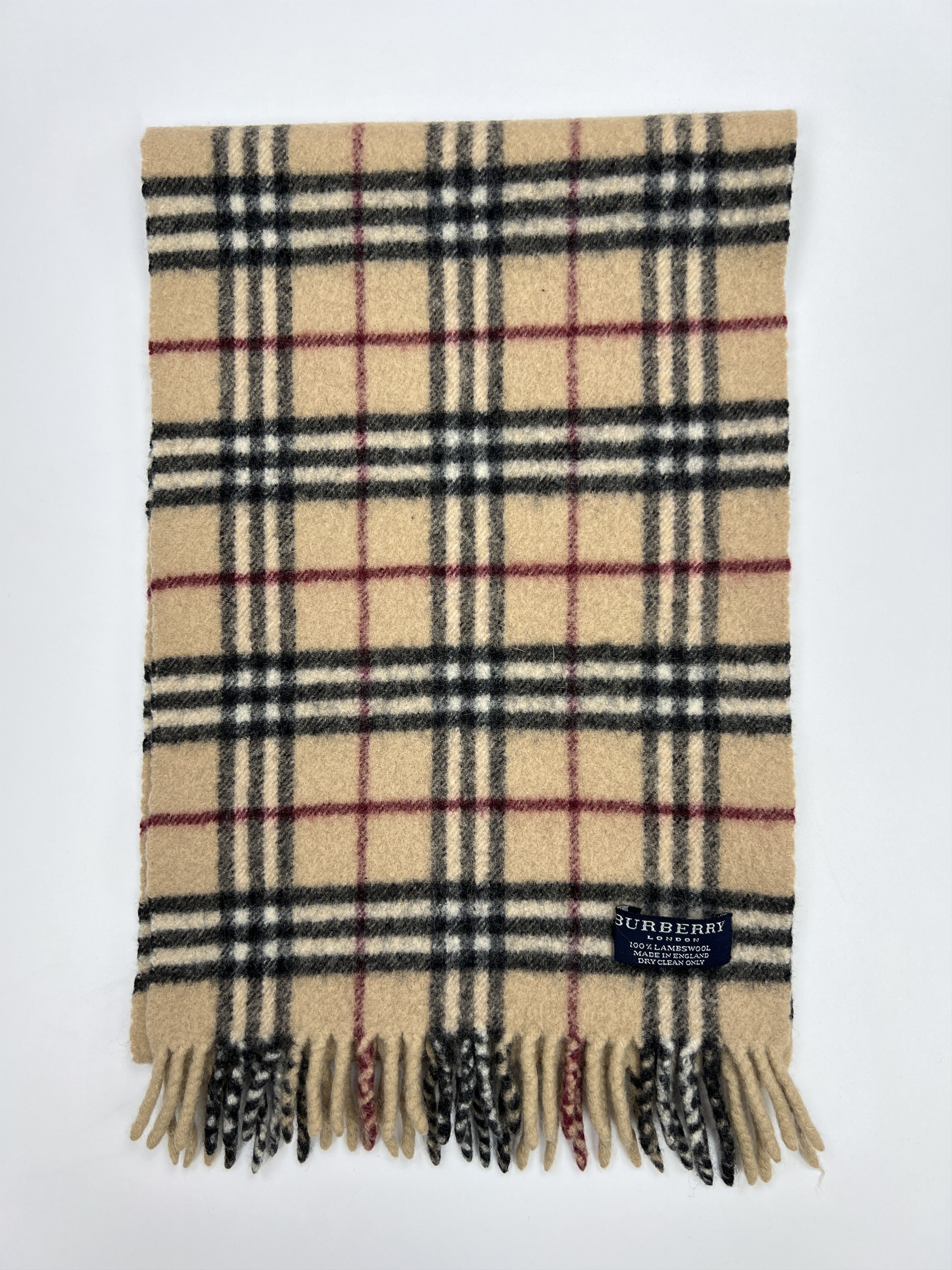 Vintage Burberry Nova Check Wool Scarf