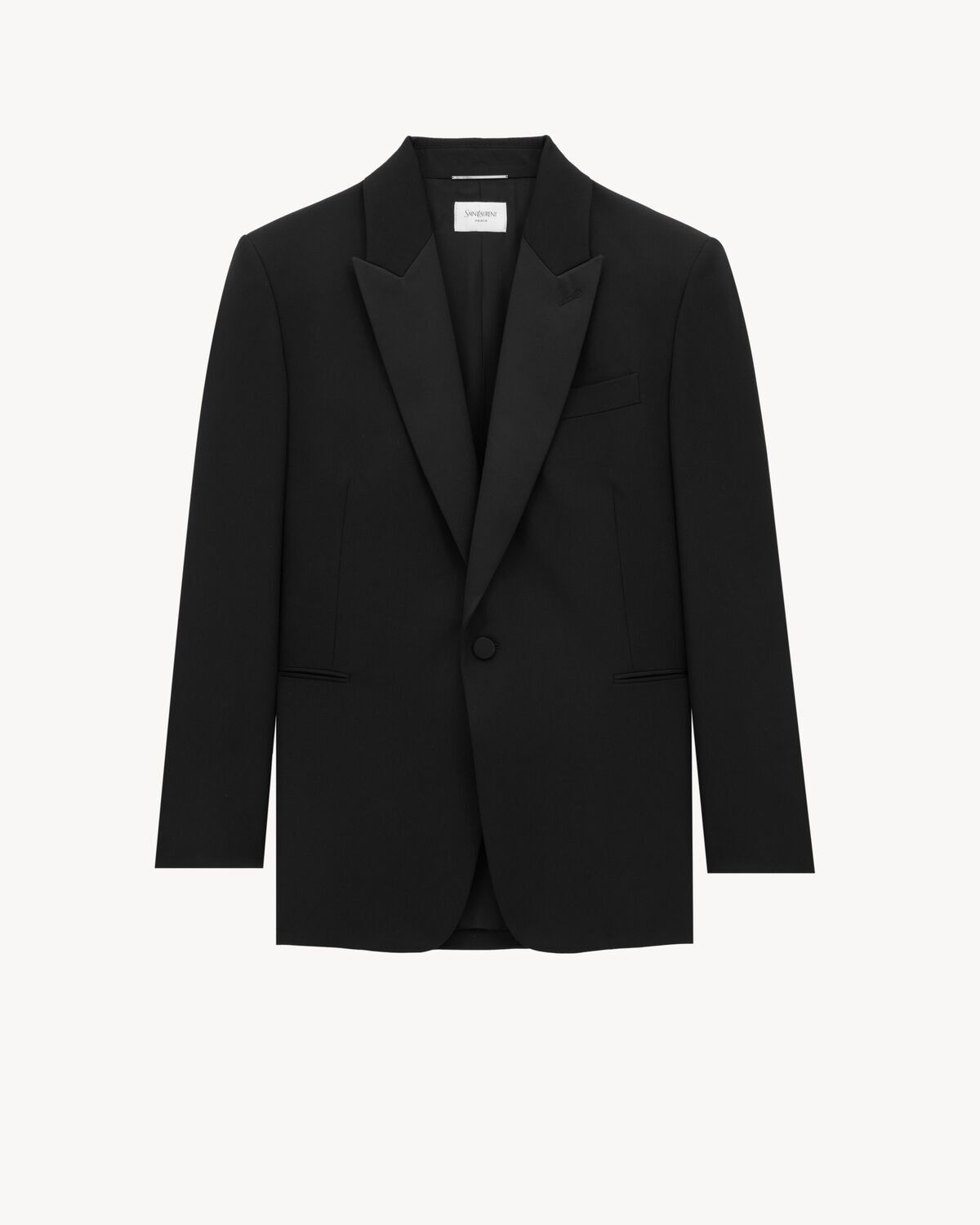 Saint Laurent Paris oc11z0126 821985 Tuxedo Jacket in Grain De Poudre in Black Size US M / EU 48-50 / 2 - 1 Thumbnail