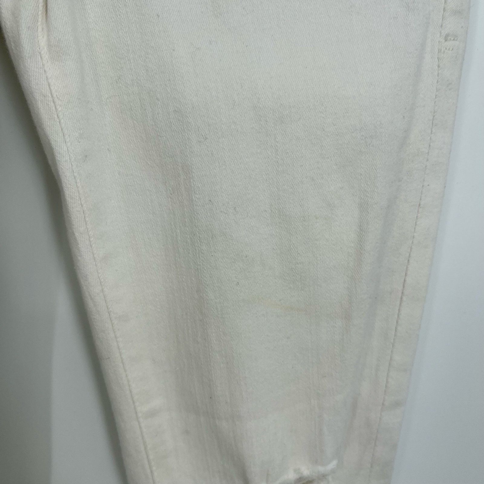 Frame FRAME Le Skinny De Jeanne White Ripped Skinny Jeans Size 23 Size 23" - 4 Thumbnail