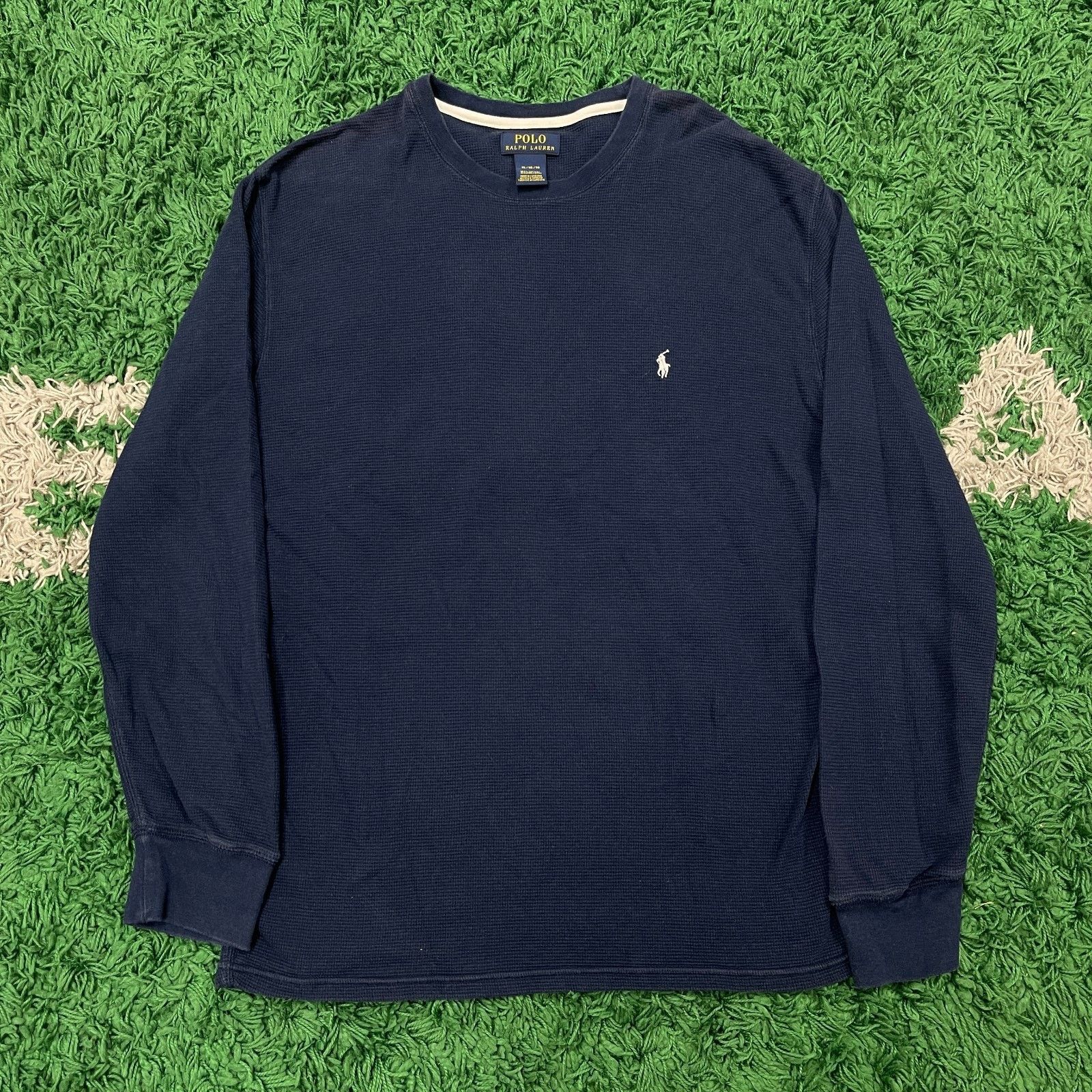 Polo Ralph Lauren Polo Ralph Lauren Waffle Knit Thermal Shirt Blue Pony Large Size US L / EU 52-54 / 3 - 1 Thumbnail