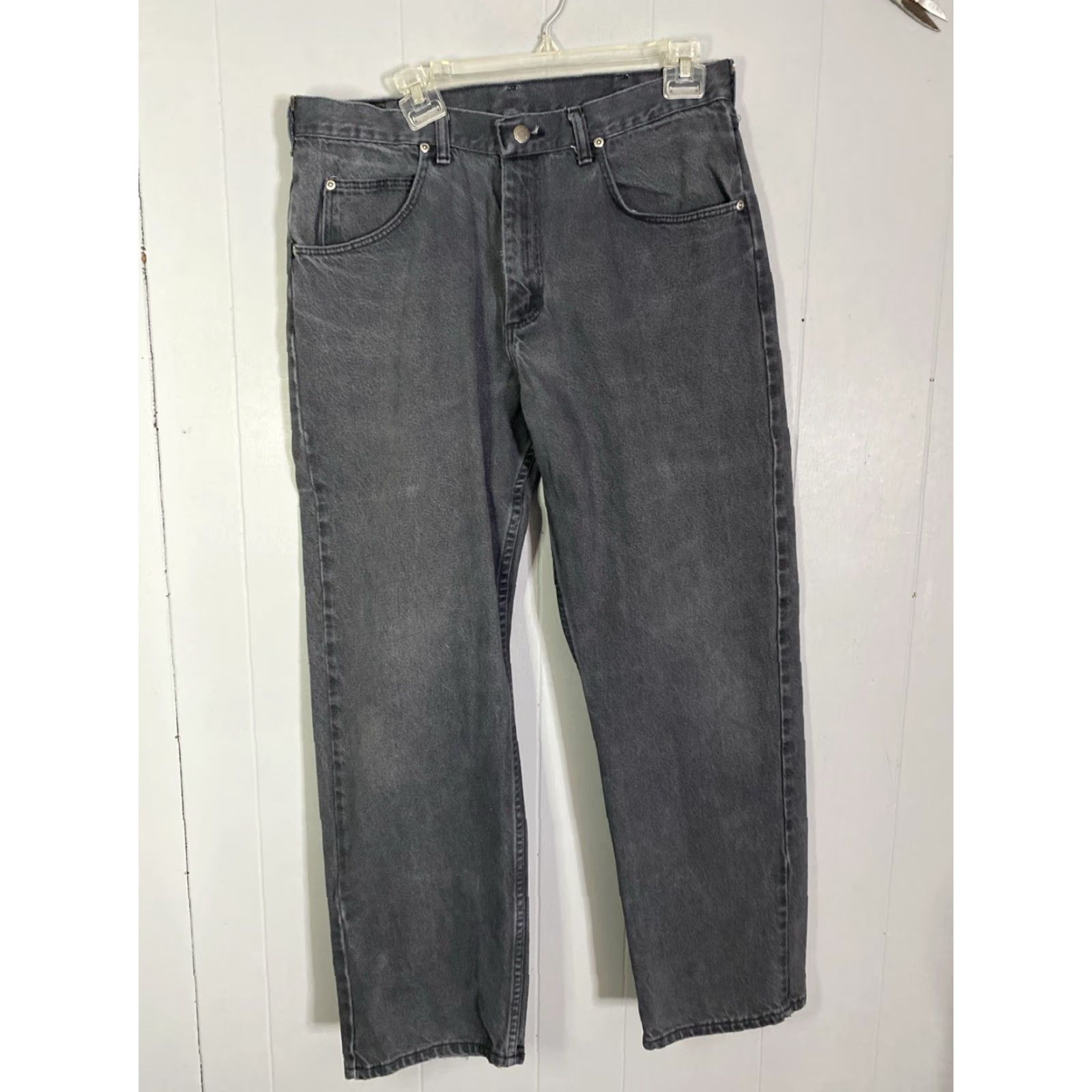 Wrangler VINTAGE Wrangler Jeans 33x28 Black Faded Cowboy Casual Size US 33 - 2 Thumbnail
