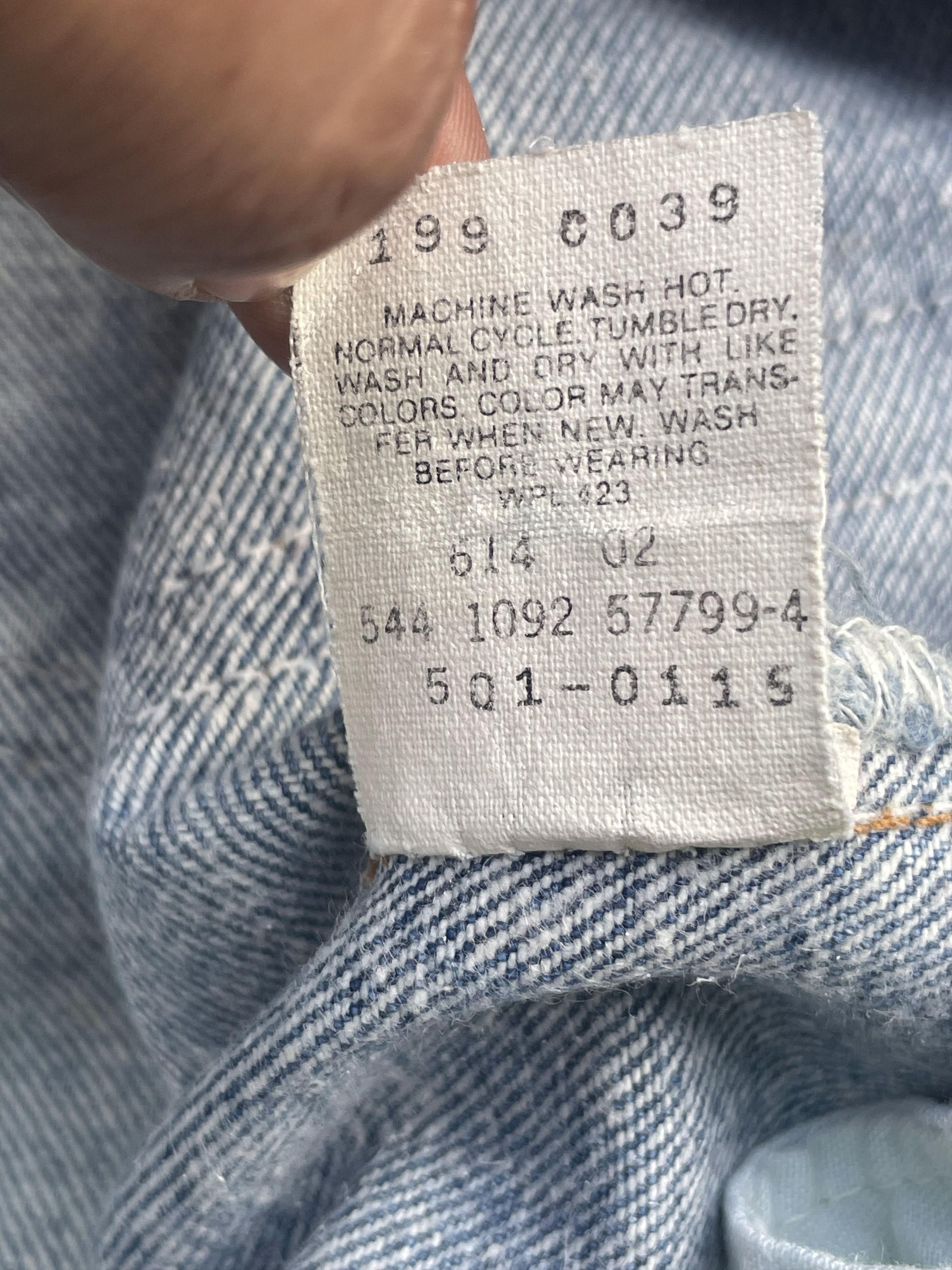 Levi's Vintage 1992 Levis 501 e Usa Faded Distresed Denim Size US 33 - 8 Thumbnail