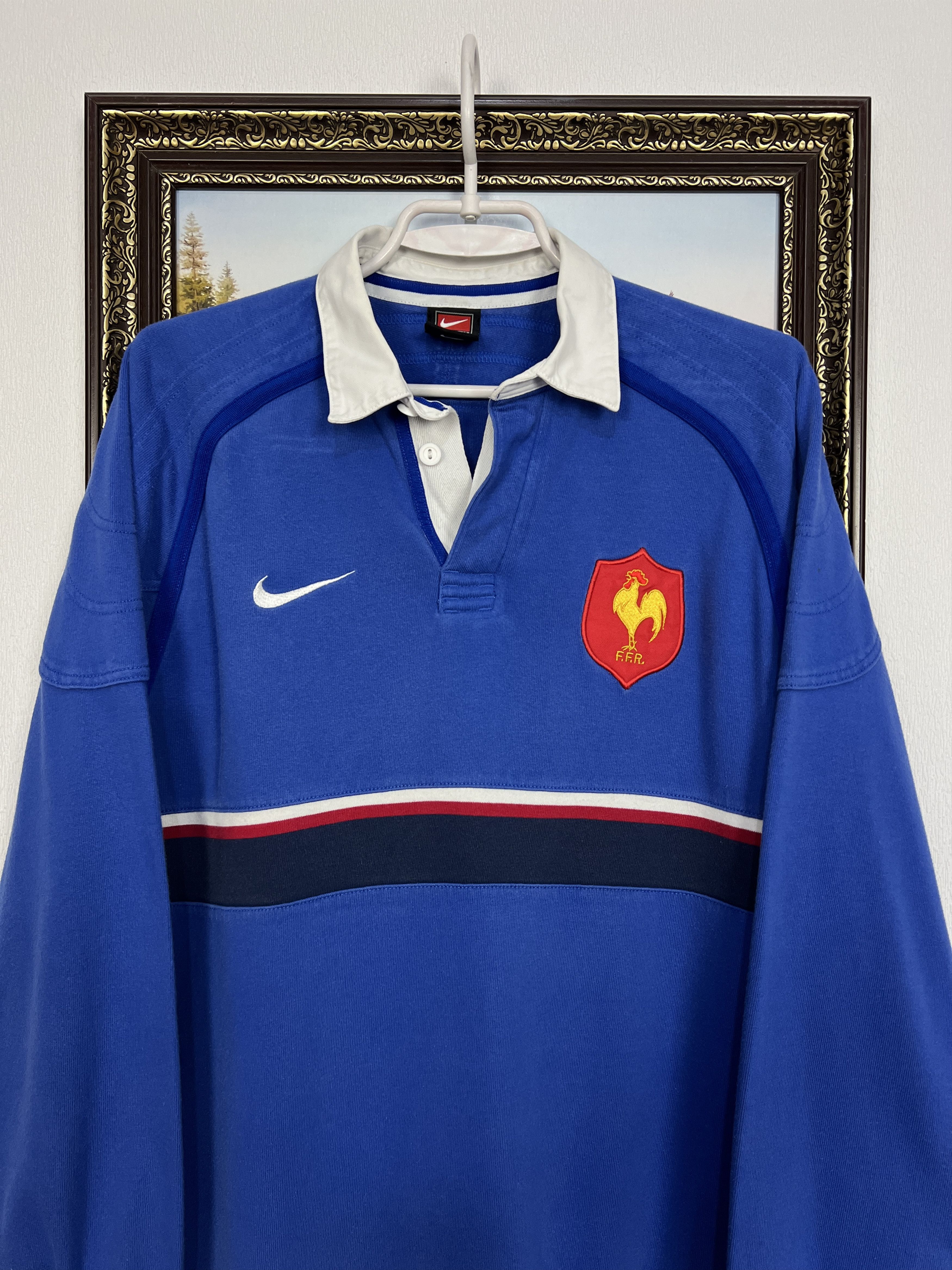 Nike Vintage 90's France Rugby Union Long Sleeve Jersey Trikot Size US M / EU 48-50 / 2 - 2 Thumbnail