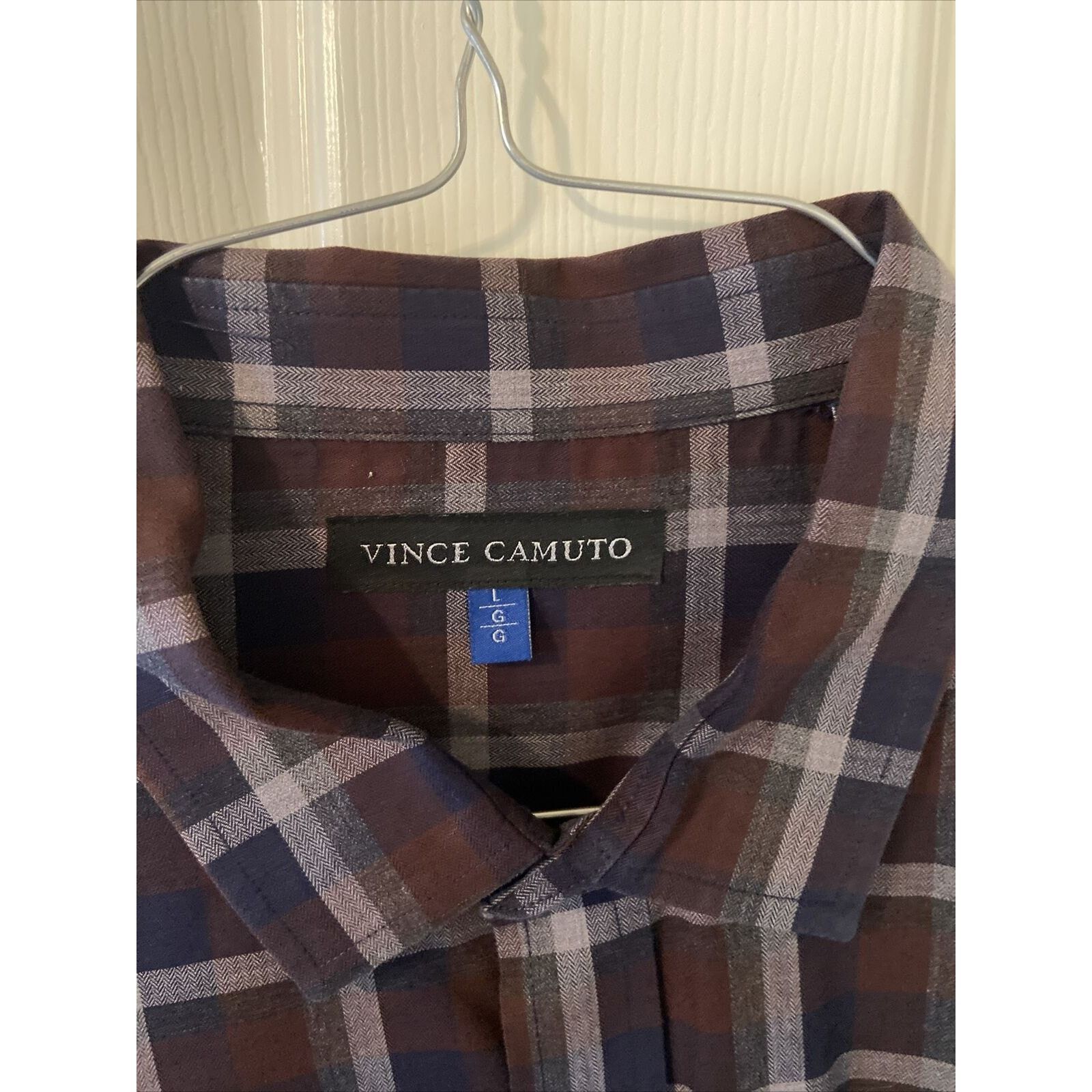 Vince Camuto Vince Camuto Long Sleeve Button Up Shirt Brown Blue Plaid L Size US L / EU 52-54 / 3 - 2 Thumbnail