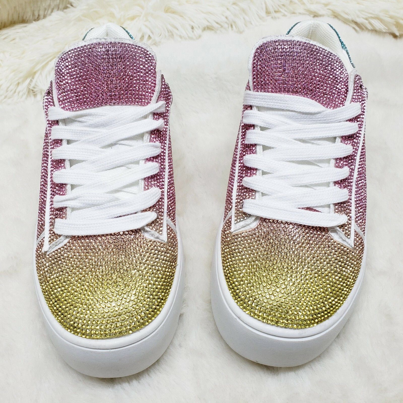 Other CR Diamond Queen Pastel Ombre Rhinestone Lace Up Platform Bl Size US 5 / IT 35 - 3 Thumbnail