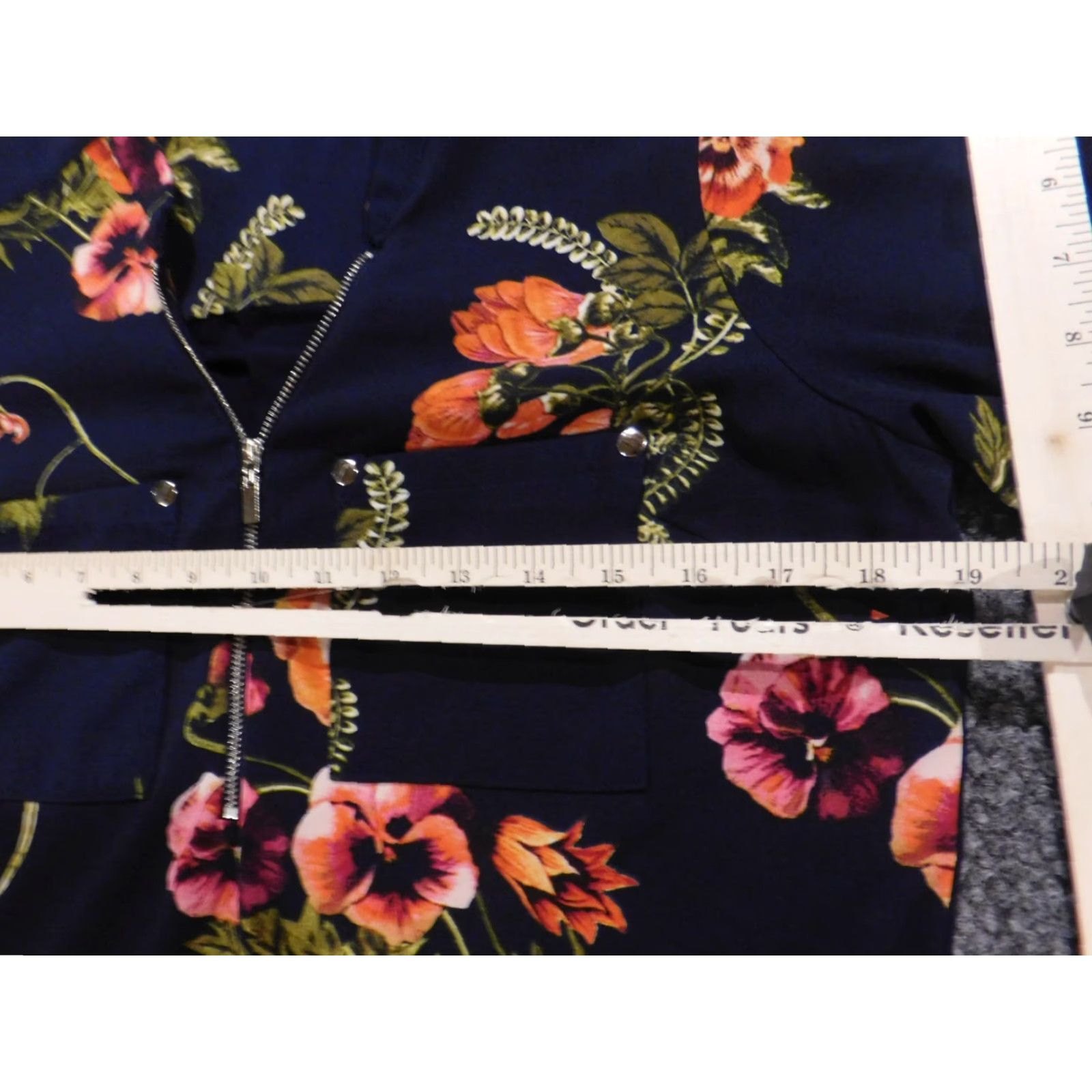Vintage New York & Company Womens Dress XS Blue Floral A-Line Zip Stretch Midi Sleeveless Mock Neck Bell Sleeve Crochet Lined Polyester Rayon Vintage No Size XS / US 0-2 / IT 36-38 - 7 Thumbnail