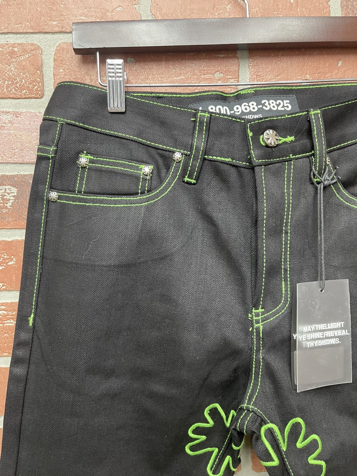 LOSTSHDWS Size 30 - LOSTSHDWS DRKSHDWS Green Outlined Denim Jean Size US 30 / EU 46 - 13 Thumbnail
