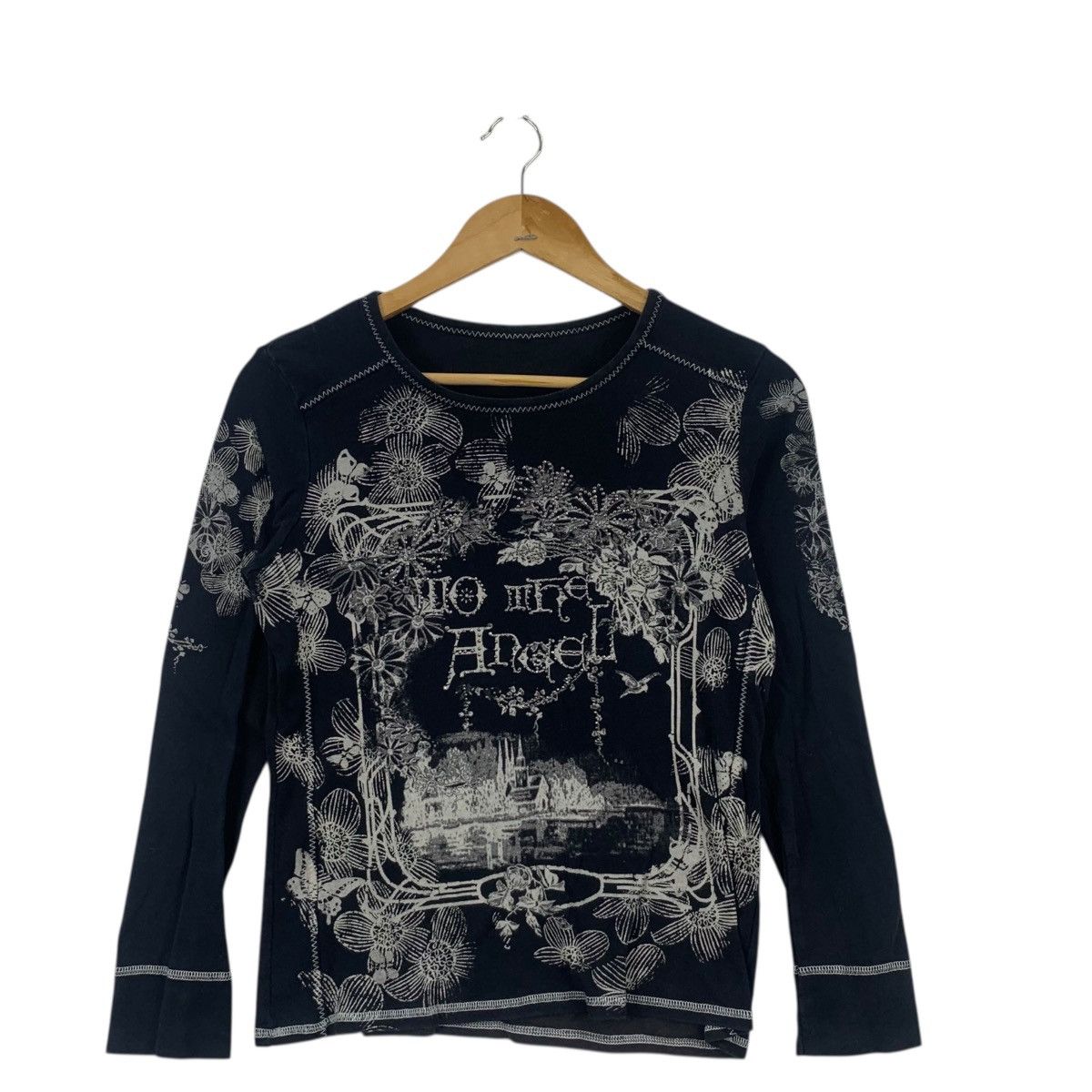 Other NO MORE ANGEL Rhinestone Over Print Art Painting Tee Shirt Size XXS / US 00 / IT 34 - 3 Thumbnail
