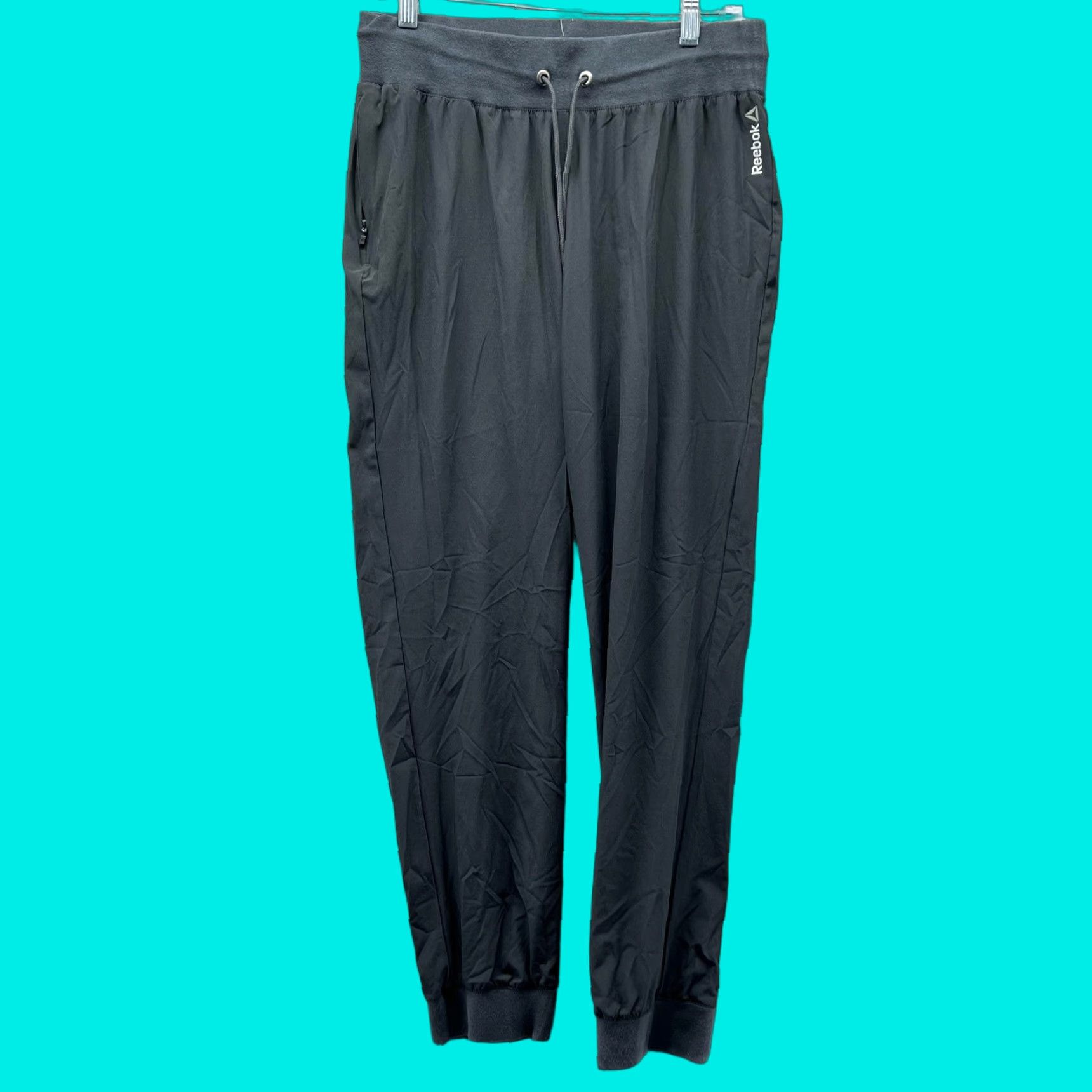 Reebok Reebok Jogger Pants Women Medium Black Athletic Training Cuffed Ankle BR2761 Size 32" / US 10 / IT 46 - 1 Thumbnail