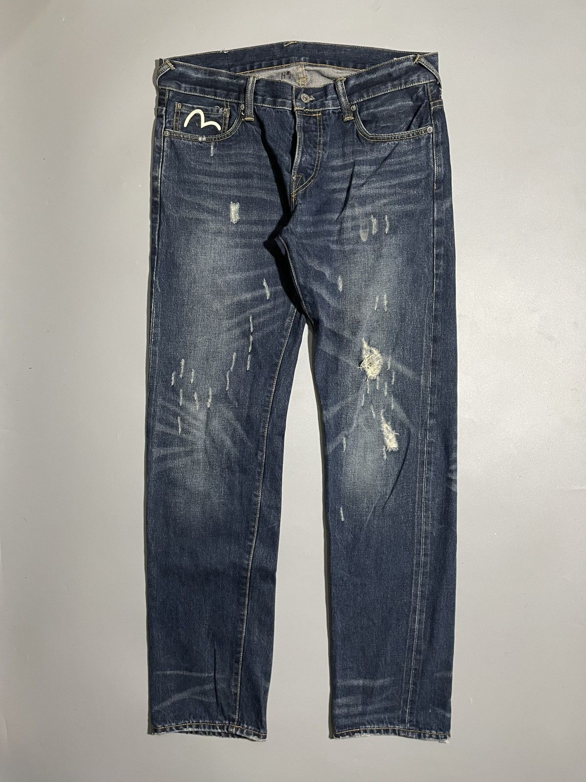 Evisu Evisu Genes Seagull Selvedge Distressed Denim Jeans Size US 34 / EU 50 - 10 Thumbnail