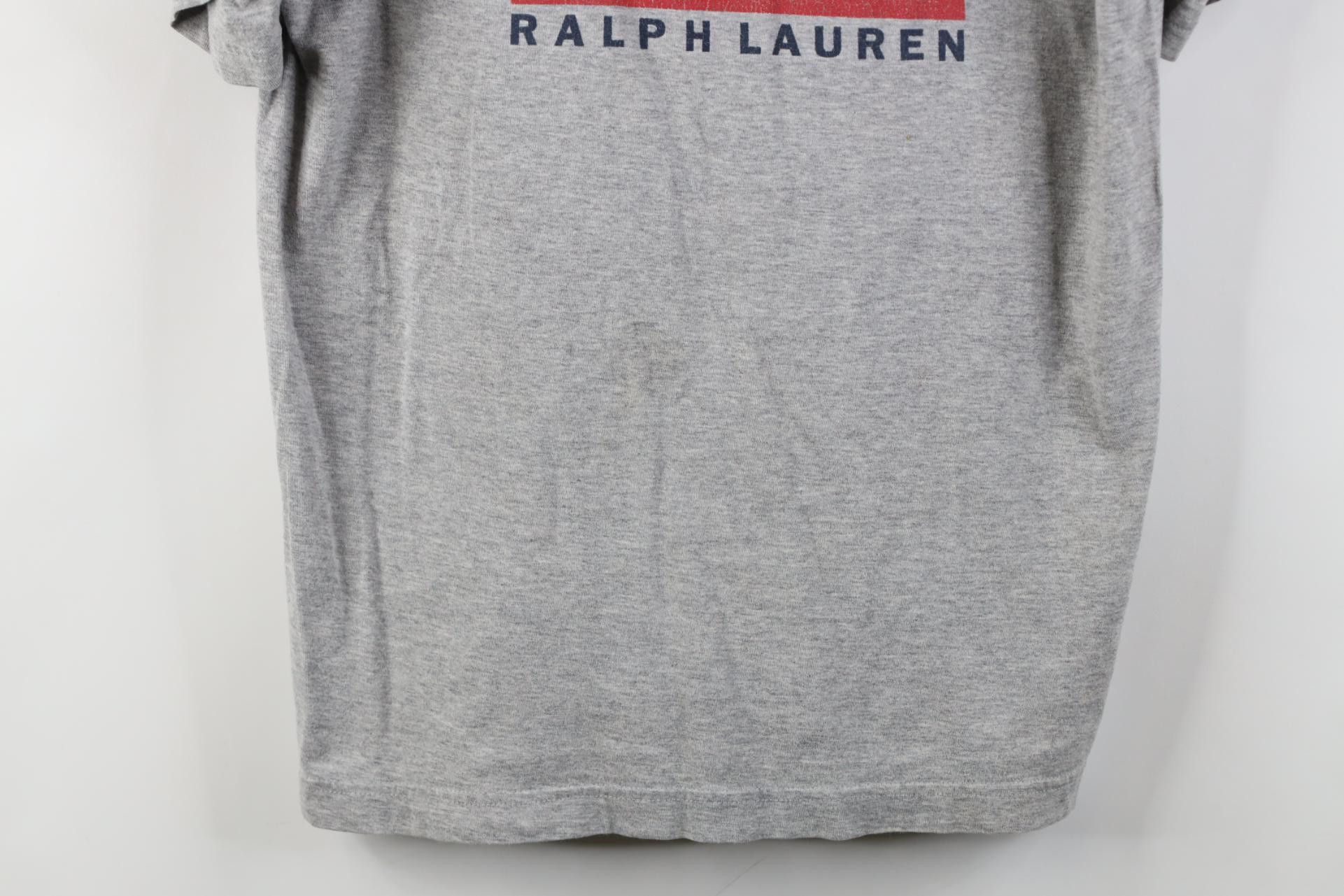 Polo Ralph Lauren Vintage 90s Ralph Lauren USA Flag Short Sleeve T-Shirt Gray Size US L / EU 52-54 / 3 - 3 Thumbnail