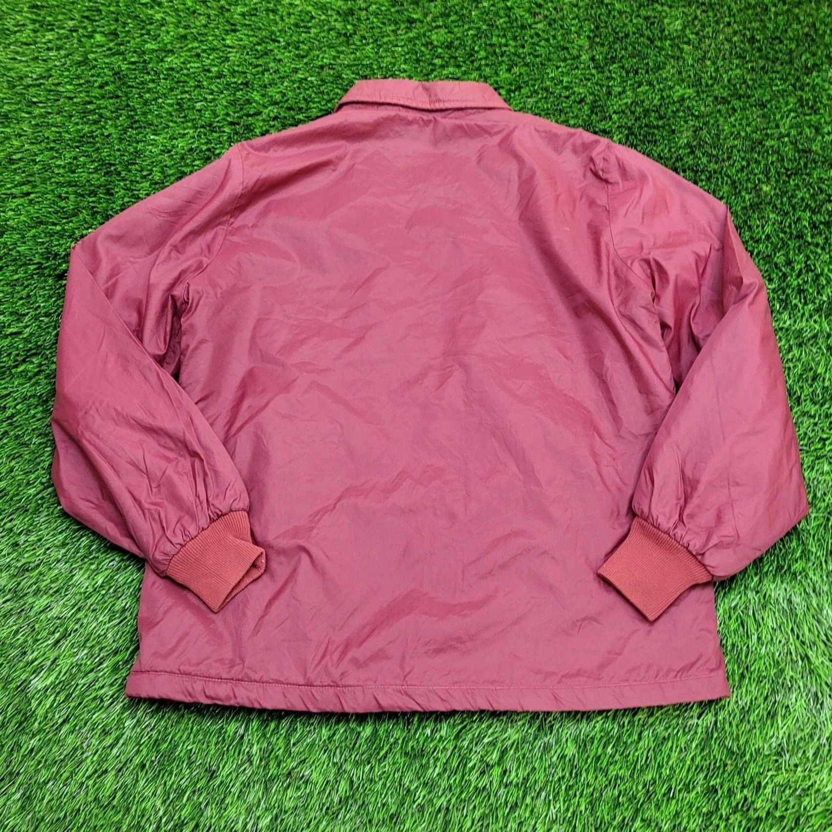 Sears VINTAGE MOD Jacket Medium 22x27 Sherpa-Lined Jacket Red Mens 70s Retro 70s Style Classic Coat Short Length Snap Closure All Seasons Fitted Cuff Baggy Size US M / EU 48-50 / 2 - 3 Thumbnail