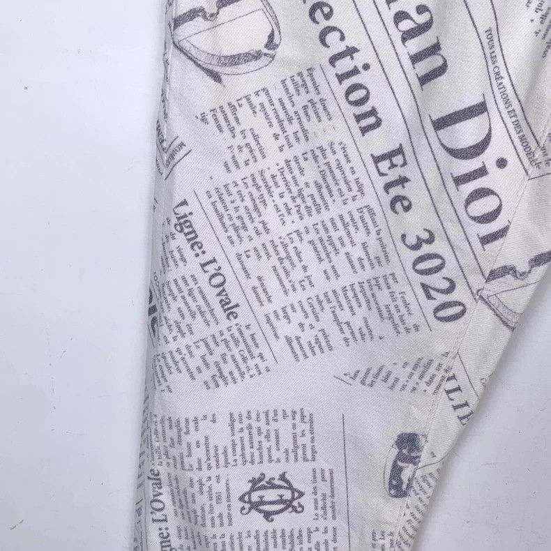 Dior Dior Logo newspaper bullet print white cotton leather brand Size US 30 / EU 46 - 4 Thumbnail