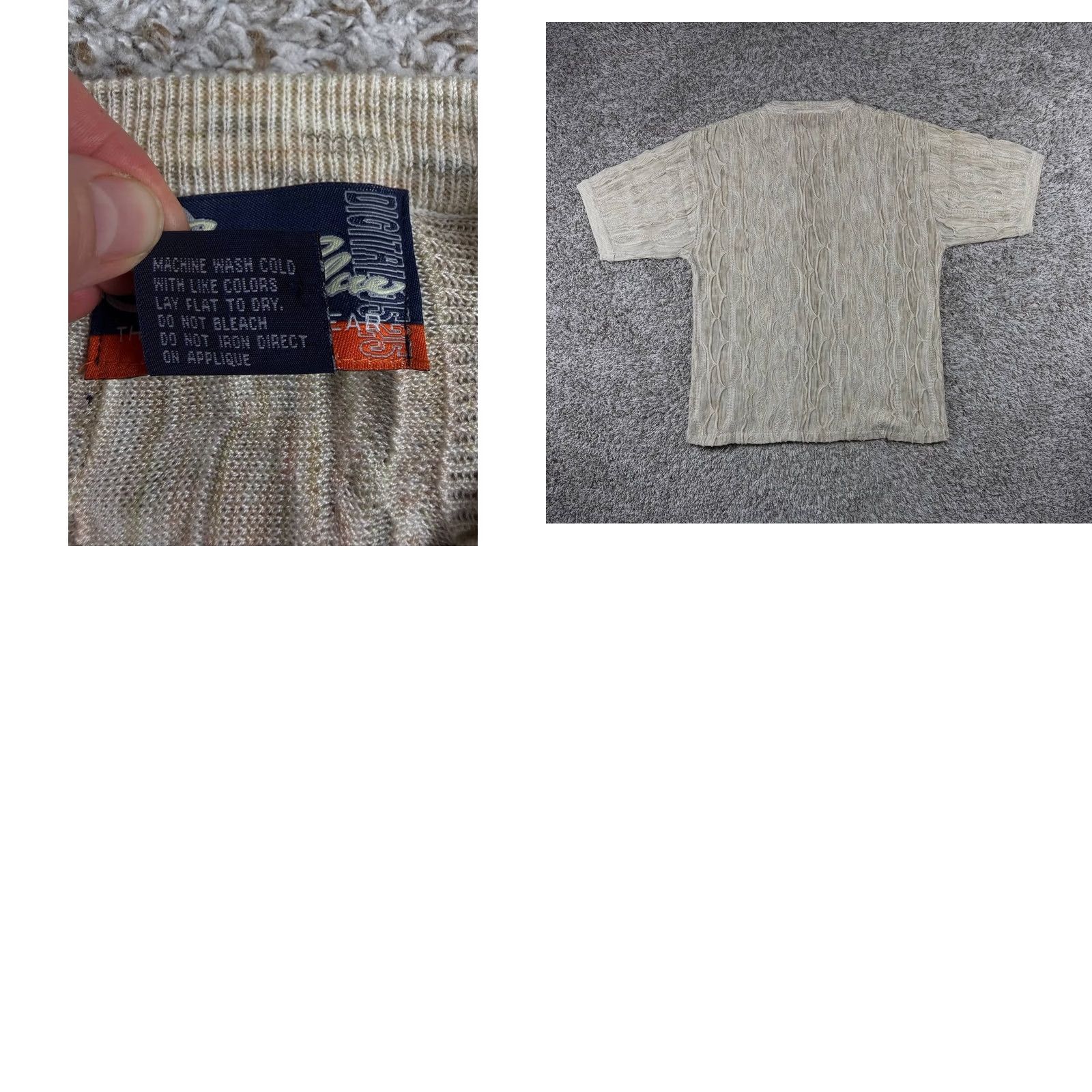Coogi VINTAGE Raw Blue Sweater Crew Neck Long Sleeve XL Men’s Ivory 3D Knit Textured Coogi Style Pullover Winter Fall Size US XL / EU 56 / 4 - 8 Thumbnail