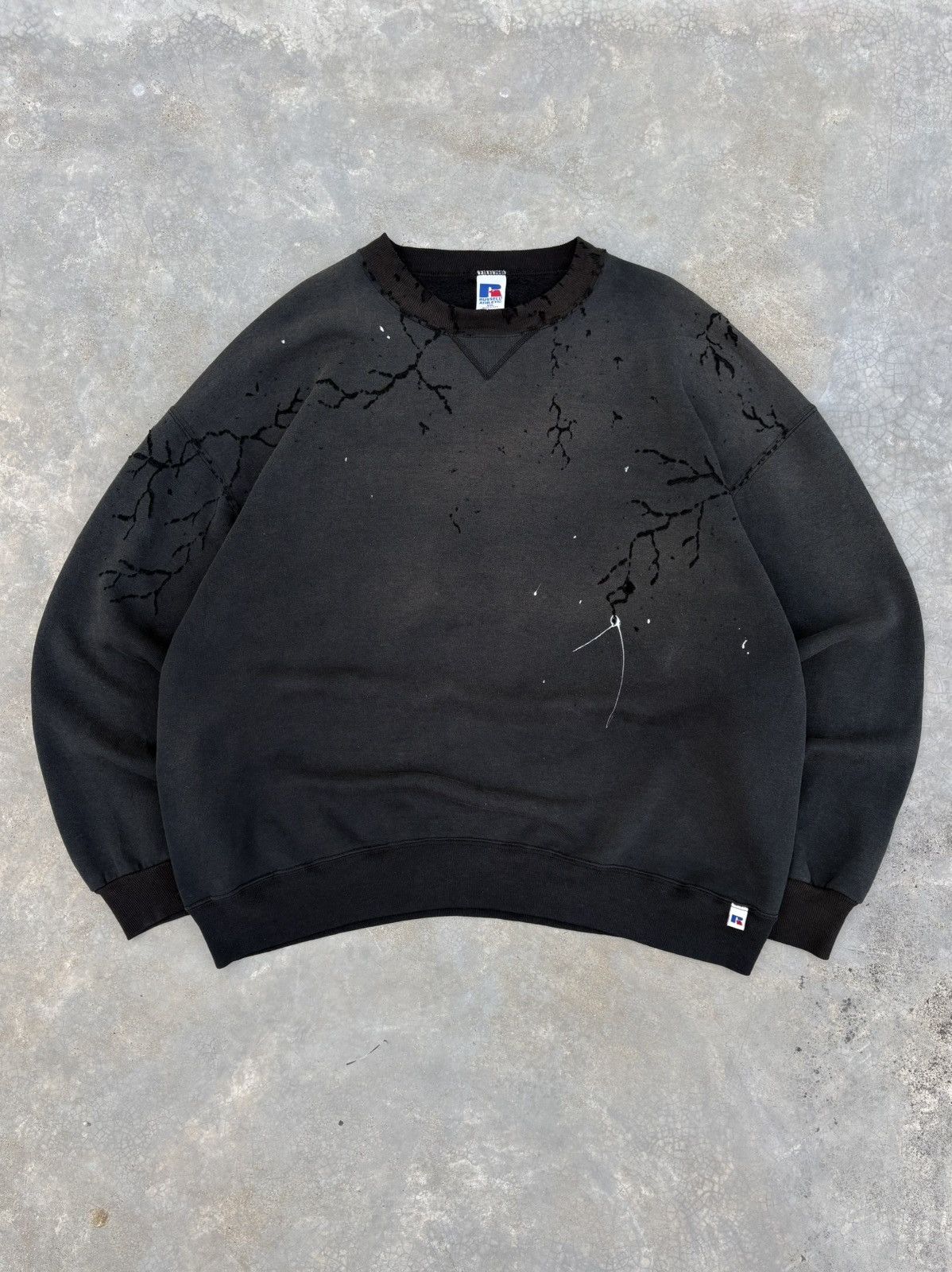 Russell Athletic XXL* Thrashed Faded BLACK RUSSELL Crewneck Size US XXL / EU 58 / 5 - 1 Thumbnail