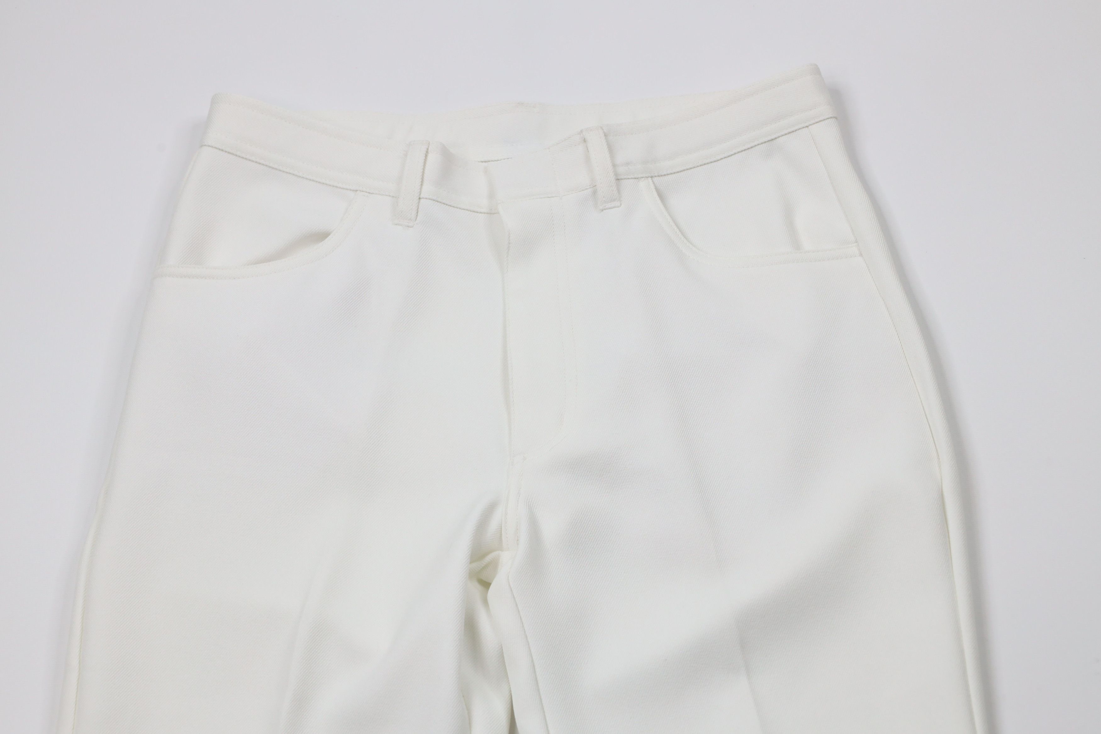 Vintage Vintage 90s Streetwear Flared Wide Leg Chino Pants White Size US 33 - 2 Thumbnail