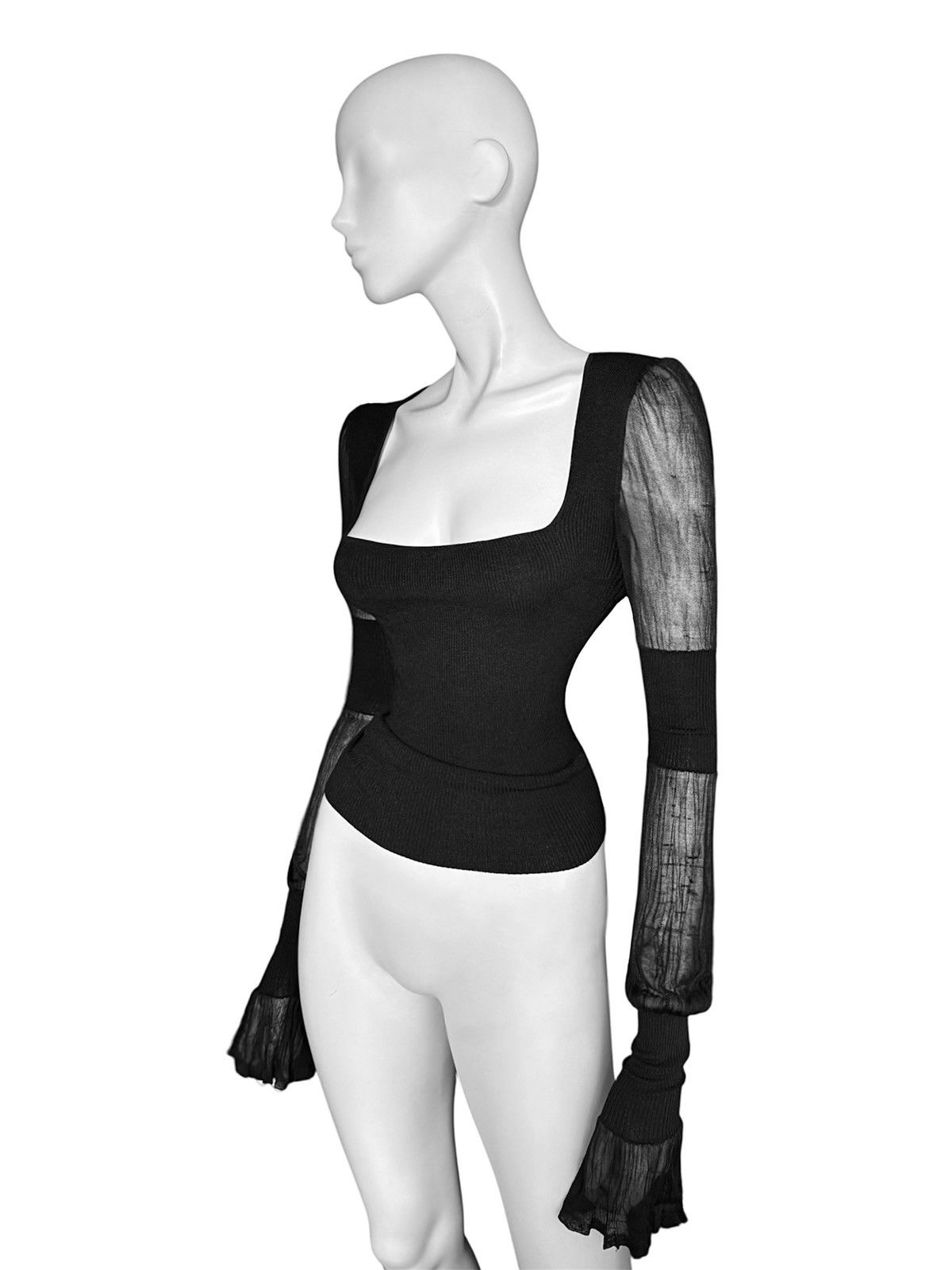 Yves Saint Laurent Runway Yves Saint Laurent by Tom Ford Silk Knit Blouse Size S / US 4 / IT 40 - 3 Thumbnail