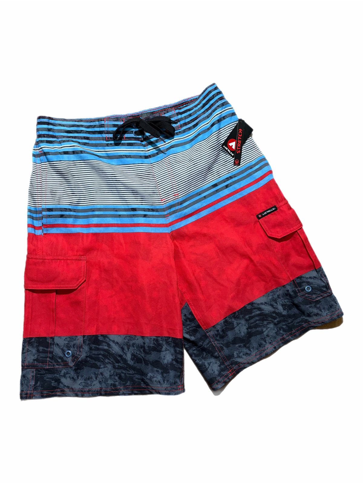 Airwalk Airwalk Swim Trunks Stripe Cargo Stretch Board Shorts Size US 33 - 1 Thumbnail