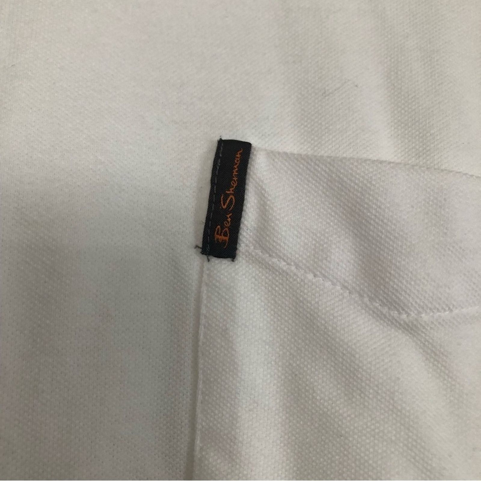 Ben Sherman Ben Sherman Mens White Cotton Button Short Sleeve Polo Shirt Size US XL / EU 56 / 4 - 4 Thumbnail