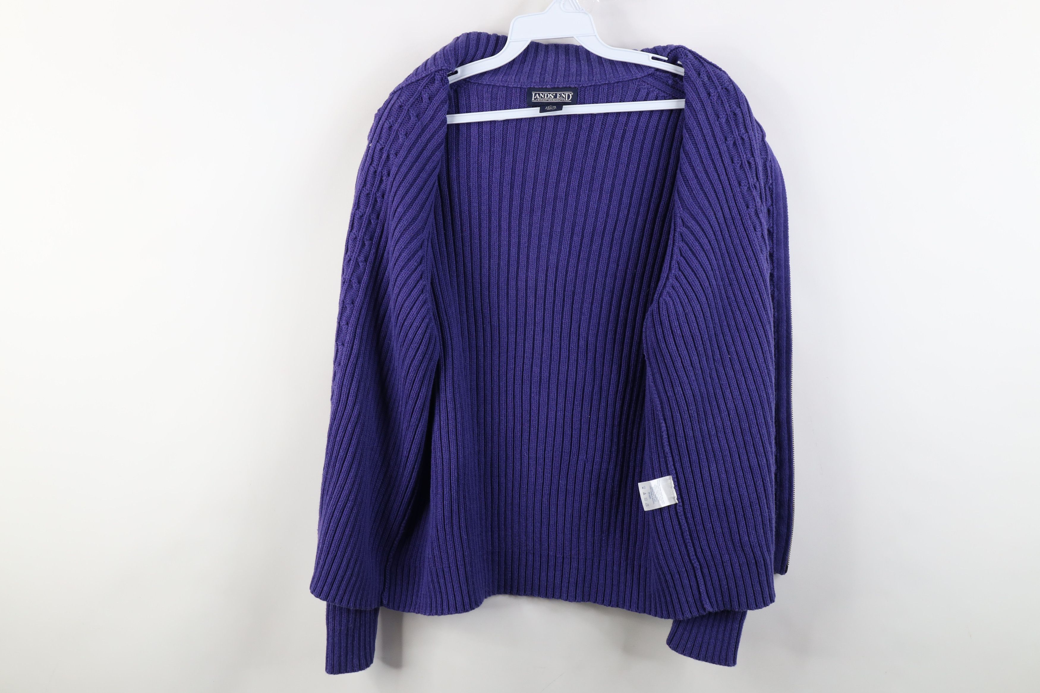 Lands' End Vintage 90s Lands End Cotton Cable Ribbed Knit Sweater Size L / US 10 / IT 46 - 7 Thumbnail