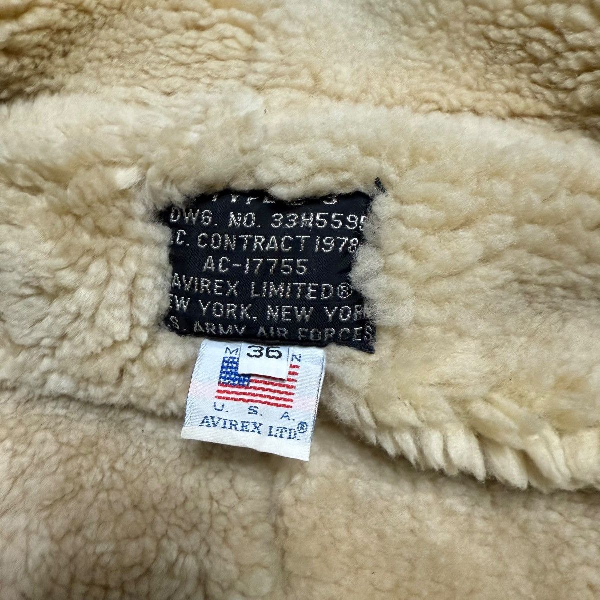 Avirex Vintage 80s Avirex Scovill Zipper Sheepskin Mouton B3 Jacket Size US S / EU 44-46 / 1 - 8 Thumbnail