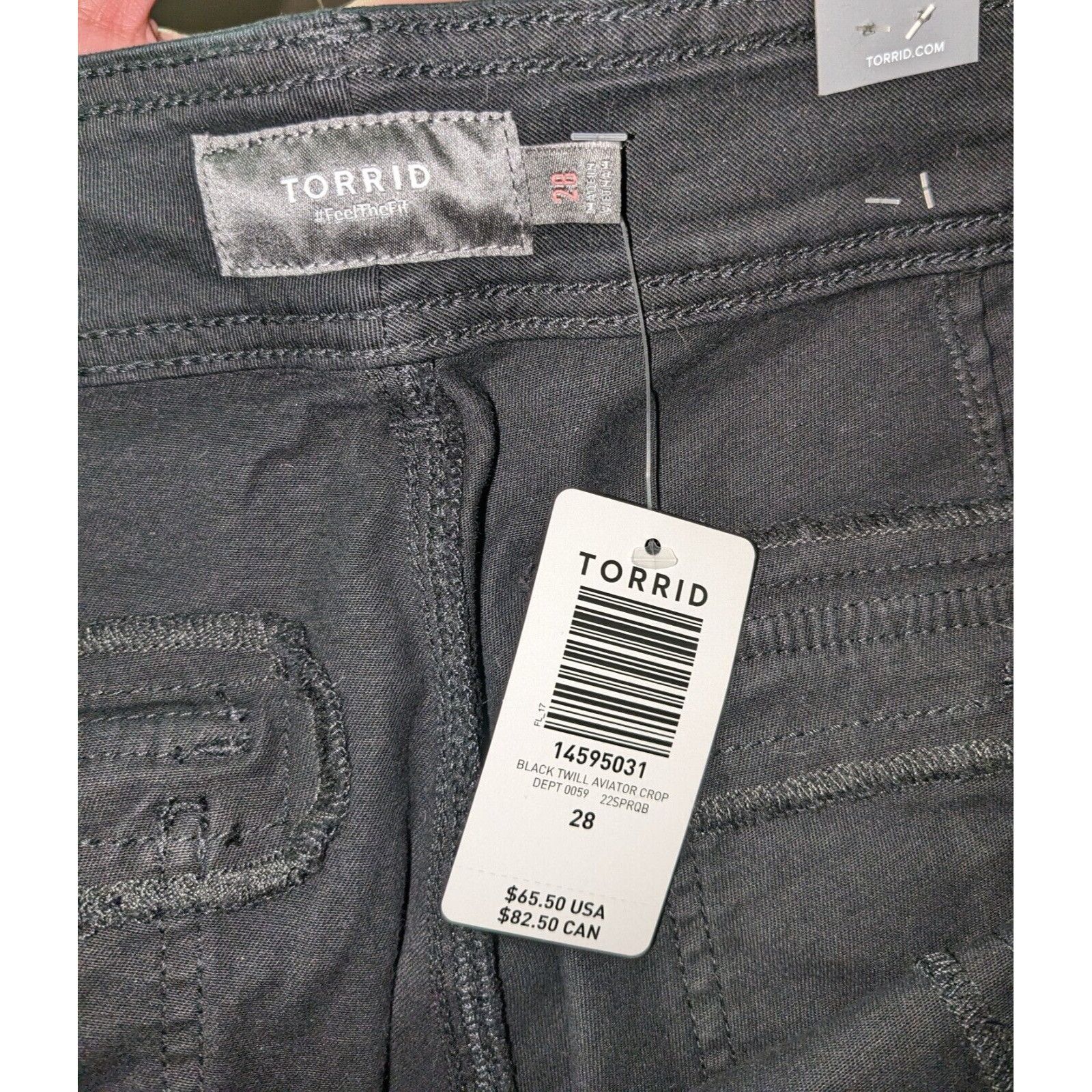 Torrid Torrid Black Capri 4 Pocket Pants Buttoned 1 Inch Cuff Sz 28 Size 42" / US 20 - 6 Thumbnail
