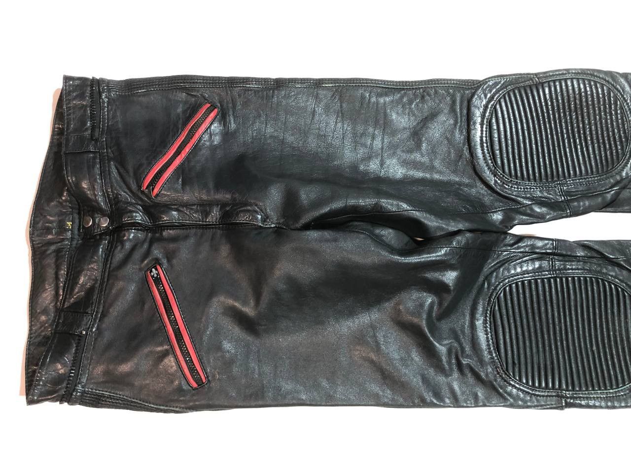 Other Avangarde Vintage Rare Motorcycle Biker Leather Pants Size US 34 / EU 50 - 4 Thumbnail