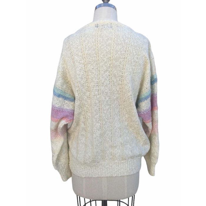 Matin Kim 90s Pastel and Cream Sweater With Pearl Rosettes | Grailed