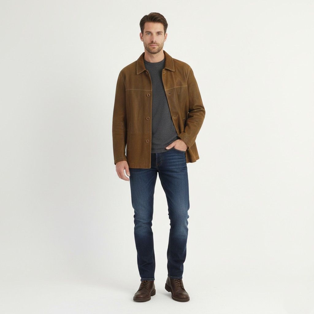 Milestone Milestone Men 50 M Jacket Brown Goat Leather 9698 Size US M / EU 48-50 / 2 - 1 Thumbnail