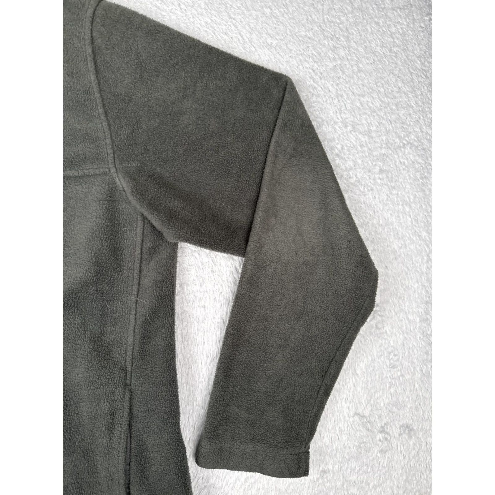 Vintage Columbia Jacket Fleece Full Zip Mens Large Green Gray Stand-Up Collar Outdoor Hiking Windbreaker Pockets Logo Size US L / EU 52-54 / 3 - 3 Thumbnail
