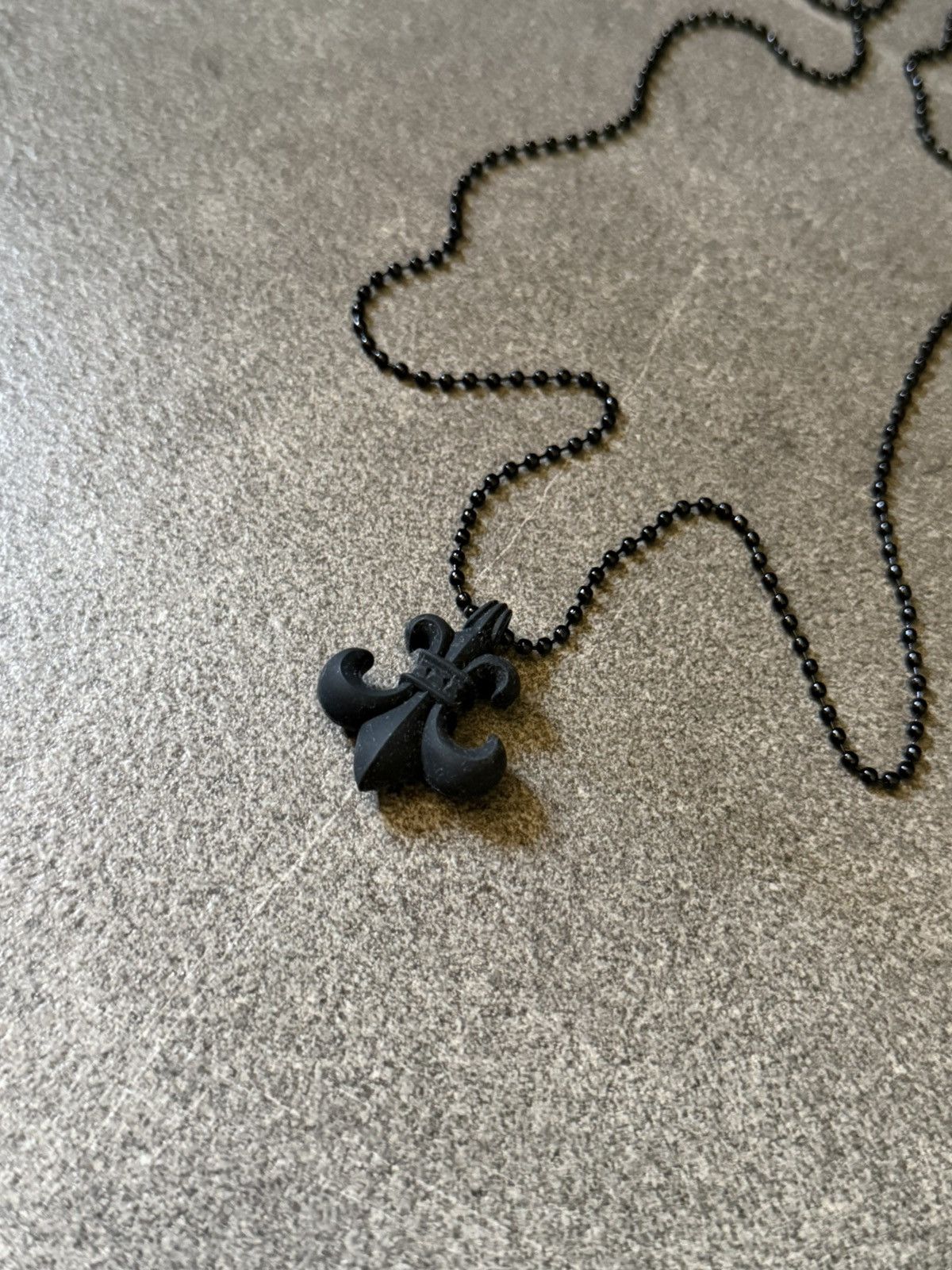 Chrome Hearts Chrome Hearts Silicone Black Fleur De Lis Necklace Size ONE SIZE - 4 Thumbnail