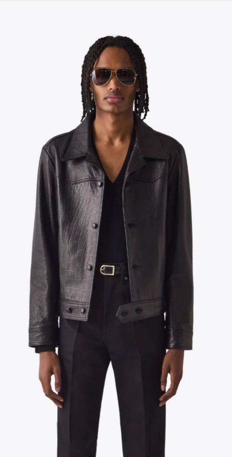 Blk Dnm Leather Jacket 71 Black Croco. Size EU 48 USA 38 Size US M / EU 48-50 / 2 - 1 Thumbnail