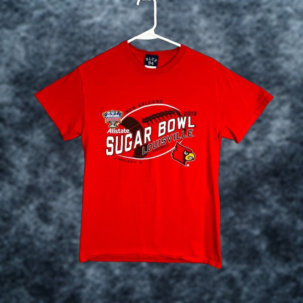 Vintage VINTAGE Blue 84 Louisville Cardinals Football T-Shirt Adult Small Red 2013 Allstate Sugar Bowl Mens Size US S / EU 44-46 / 1 - 1 Thumbnail