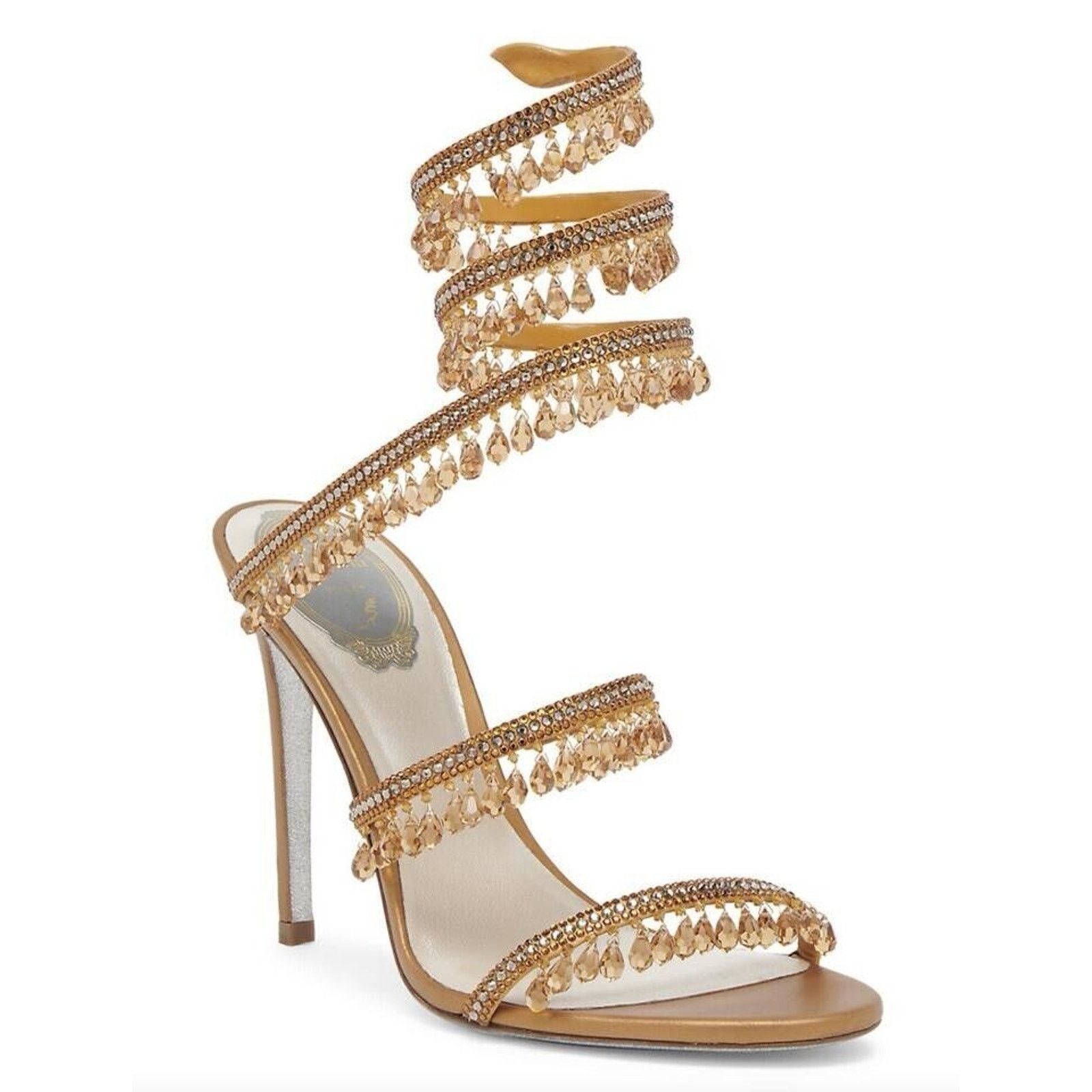Rene Caovilla Chandelier Amber Strappy Ankle Wrap Sandal Heel Pump 36 Size US 6 / IT 36 - 3 Thumbnail