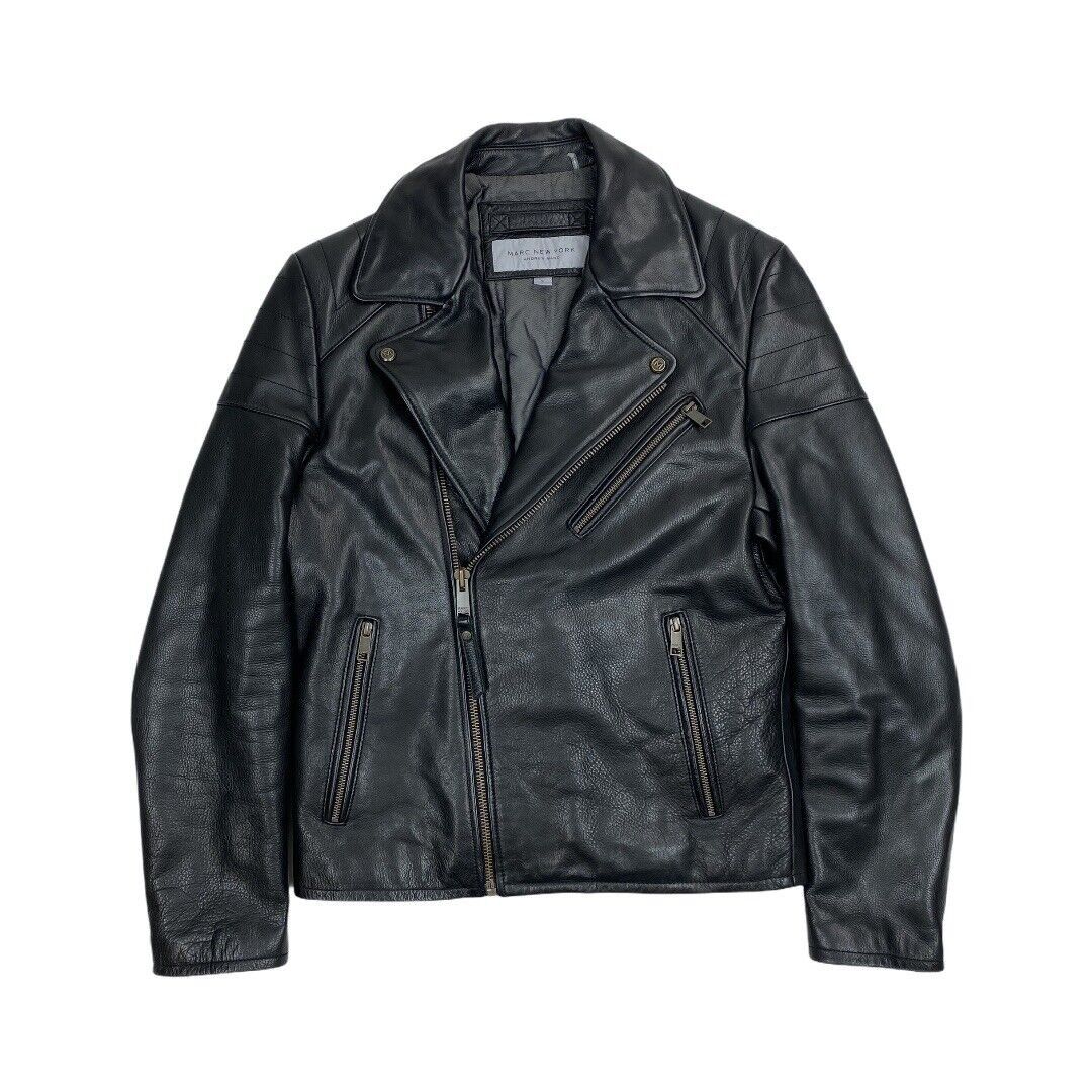 Andrew Marc New York Men’s Lined Soft Leather Biker Jacket